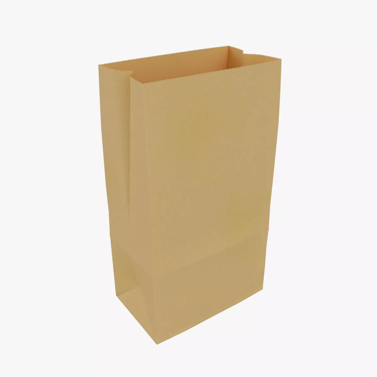 Paper Bag Empty Low-poly 3D model_0