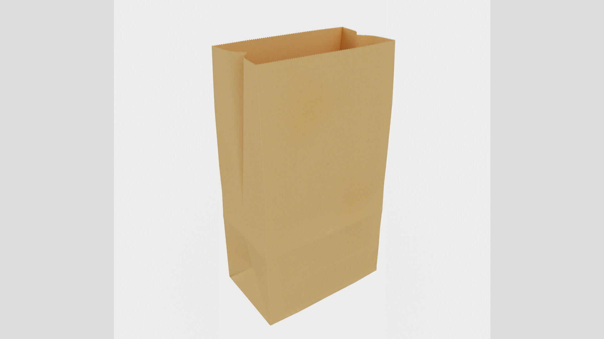 Paper Bag Empty Low-poly 3D model_1