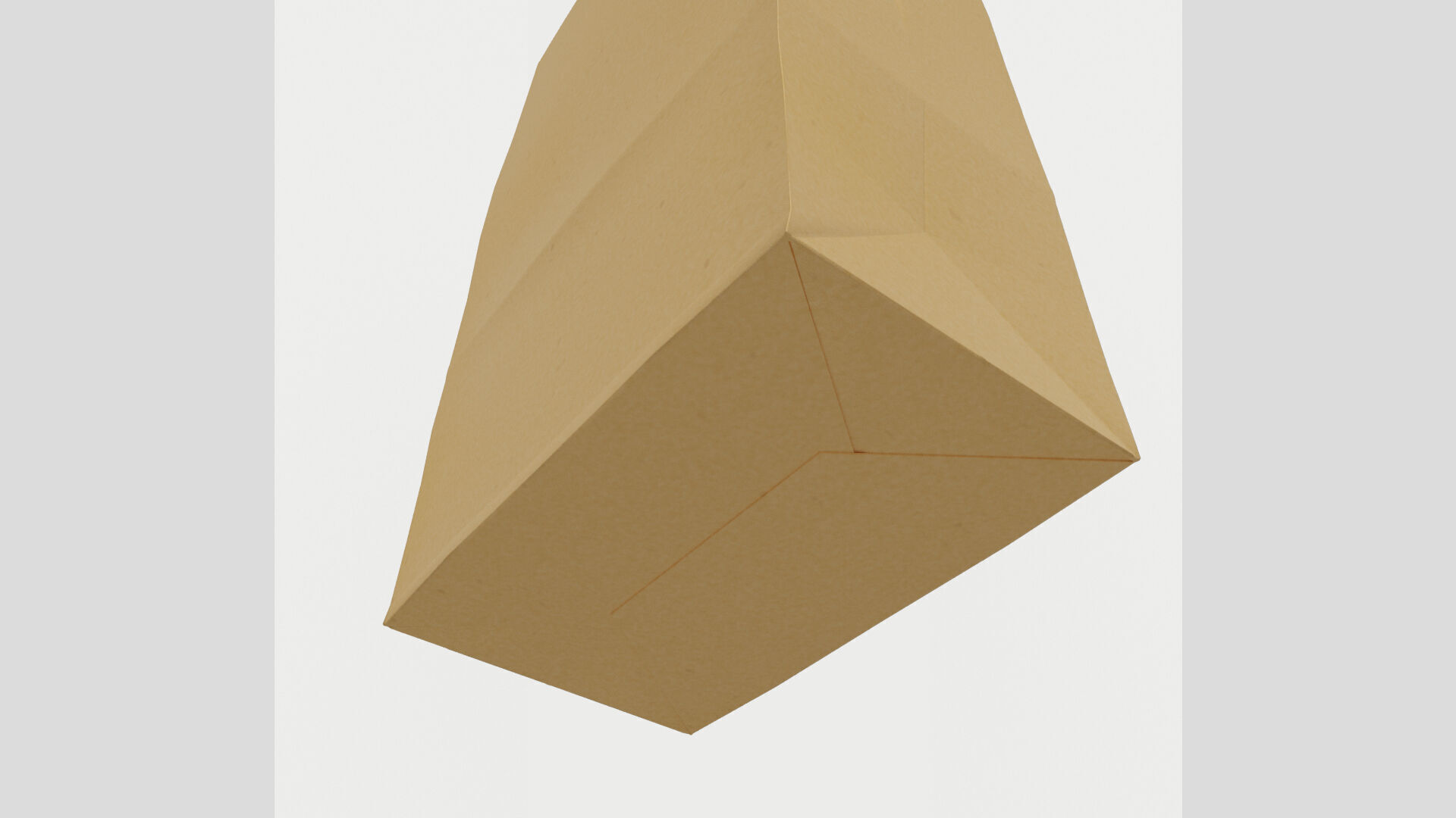 Paper Bag Empty Low-poly 3D model_6