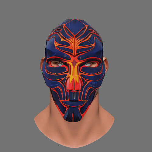Infernal Cyber Mask  Futuristic Lava Warrior Design Free low-poly 3D model