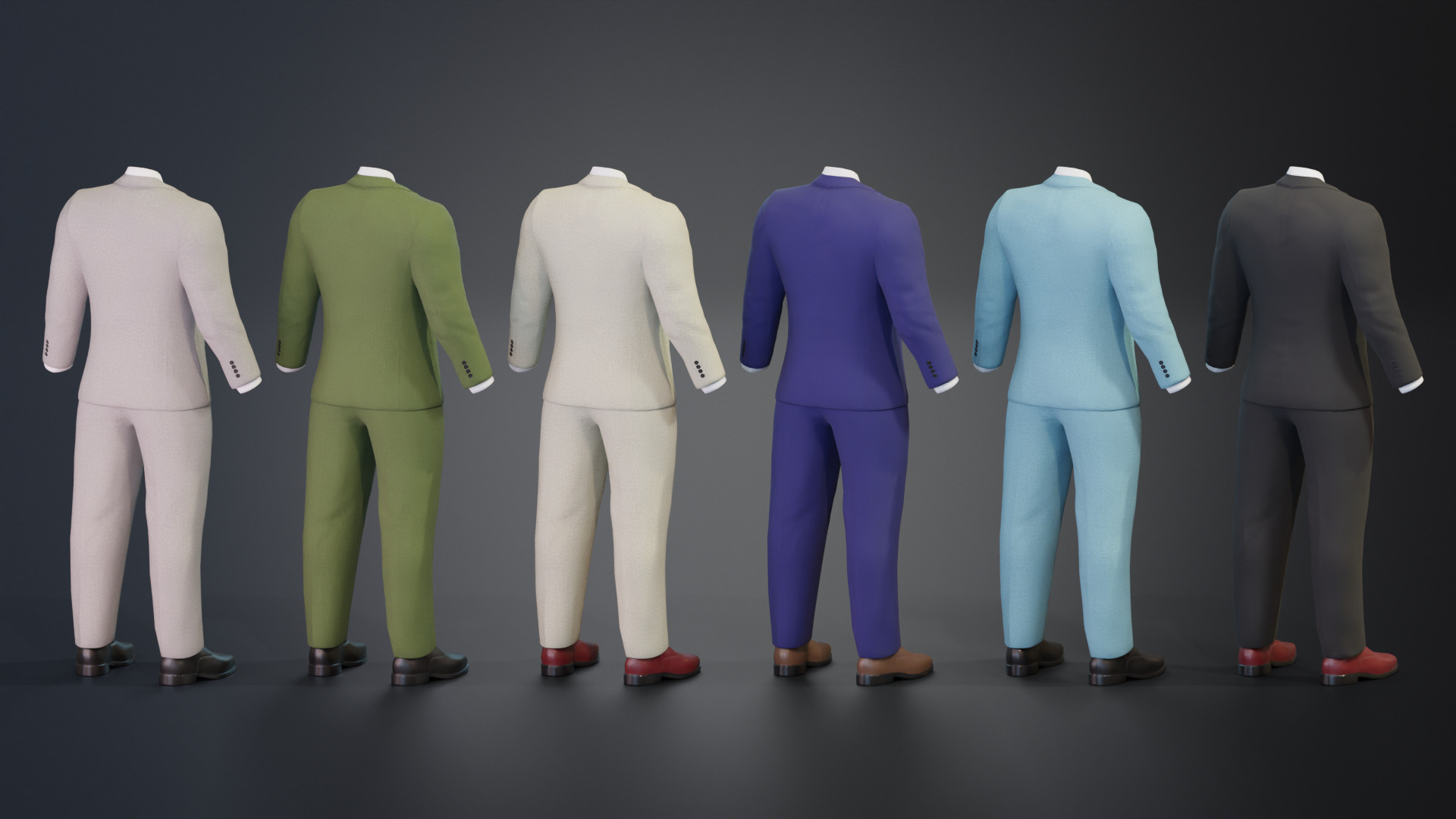 Men Formal Suit -  Animation and Game-Ready Low-poly 3D model_8