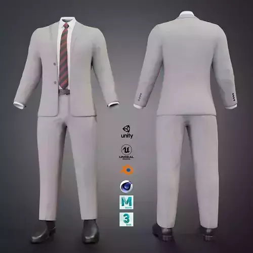 Men Formal Suit -  Animation and Game-Ready Low-poly 3D model