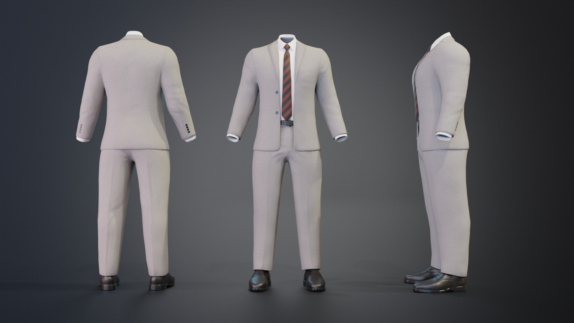 Men Formal Suit -  Animation and Game-Ready Low-poly 3D model_2