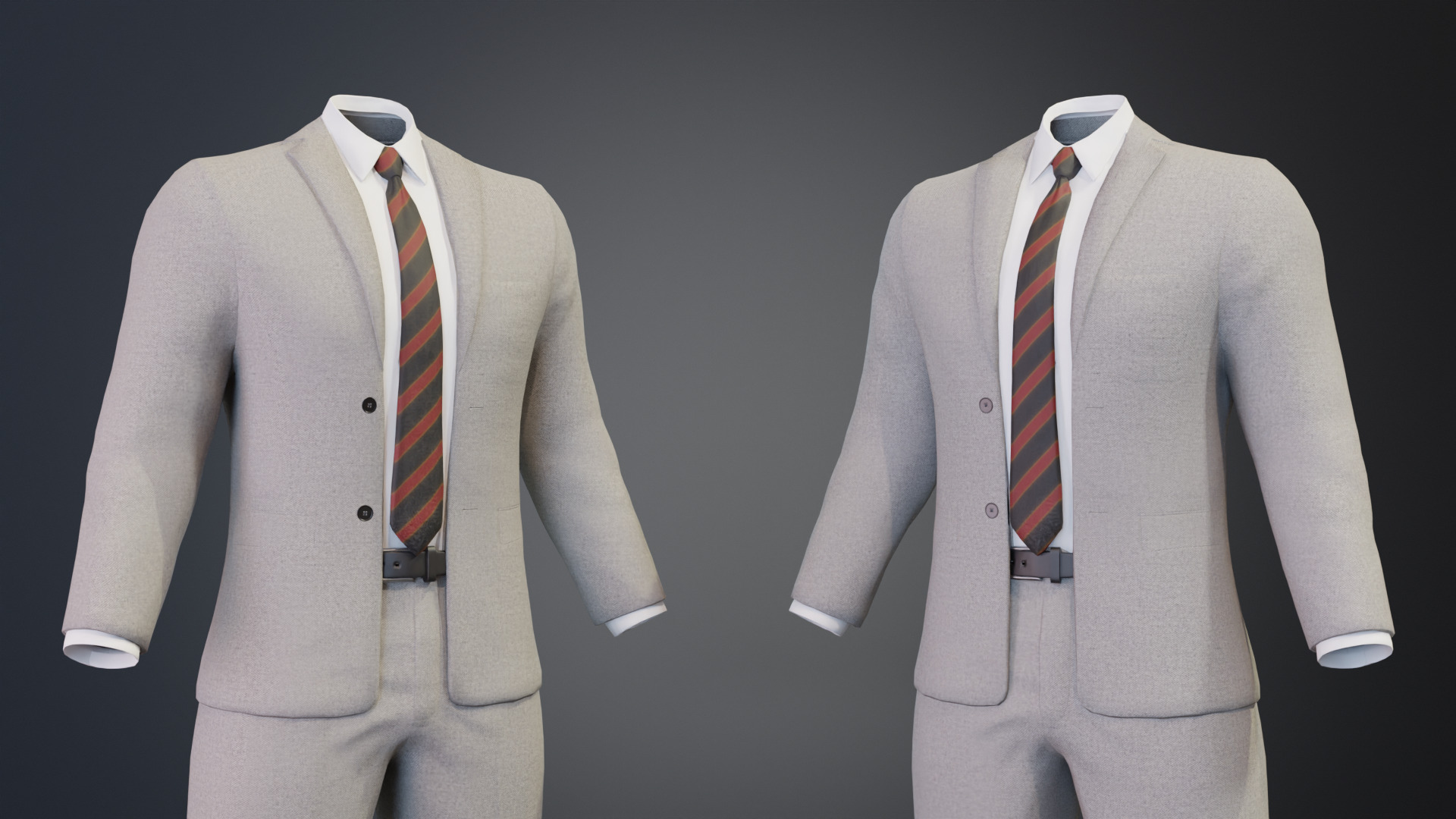 Men Formal Suit -  Animation and Game-Ready Low-poly 3D model_5