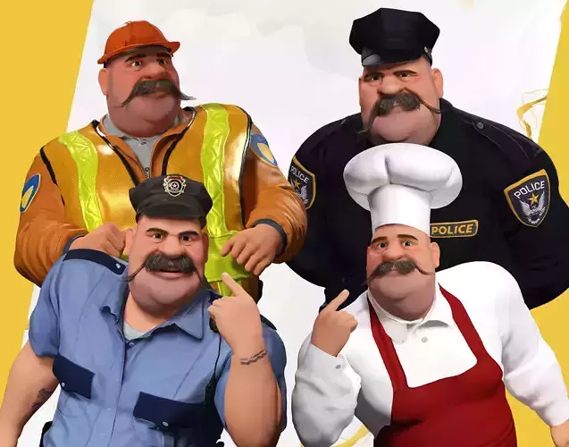 Toon Jobs Collection Work Character Pack multi outfits 