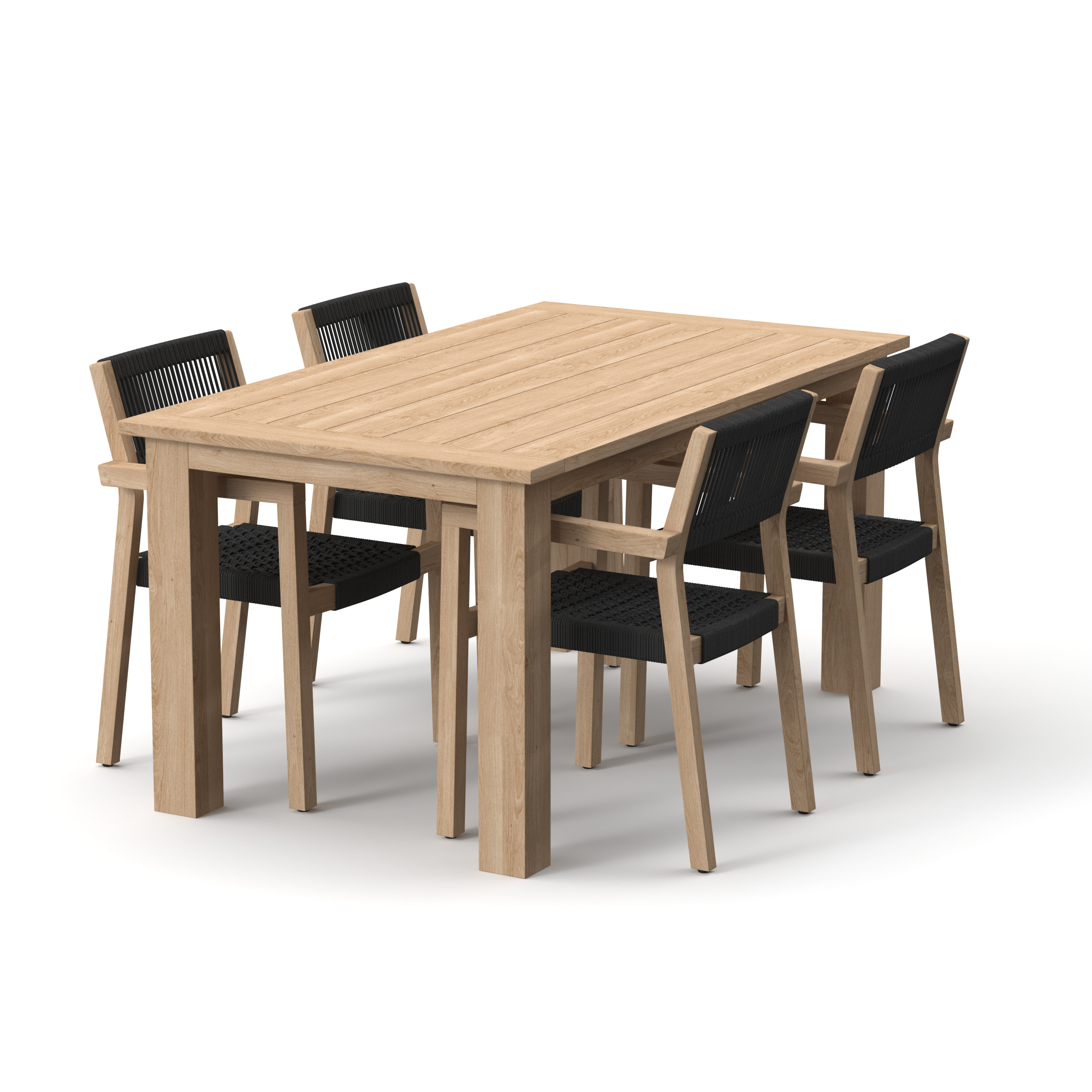 Dining table with 4 seater 3D model_1