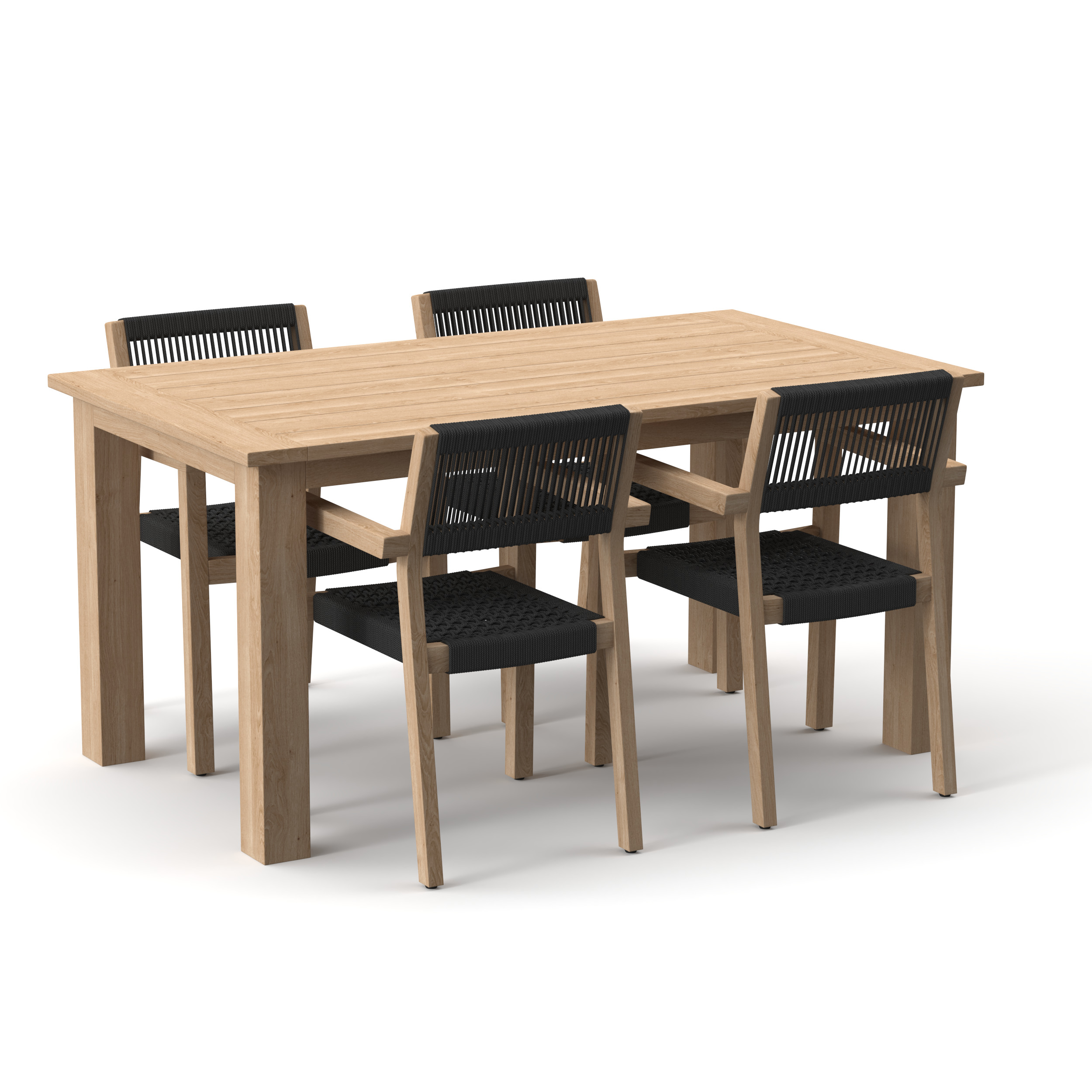 Dining table with 4 seater 3D model_2