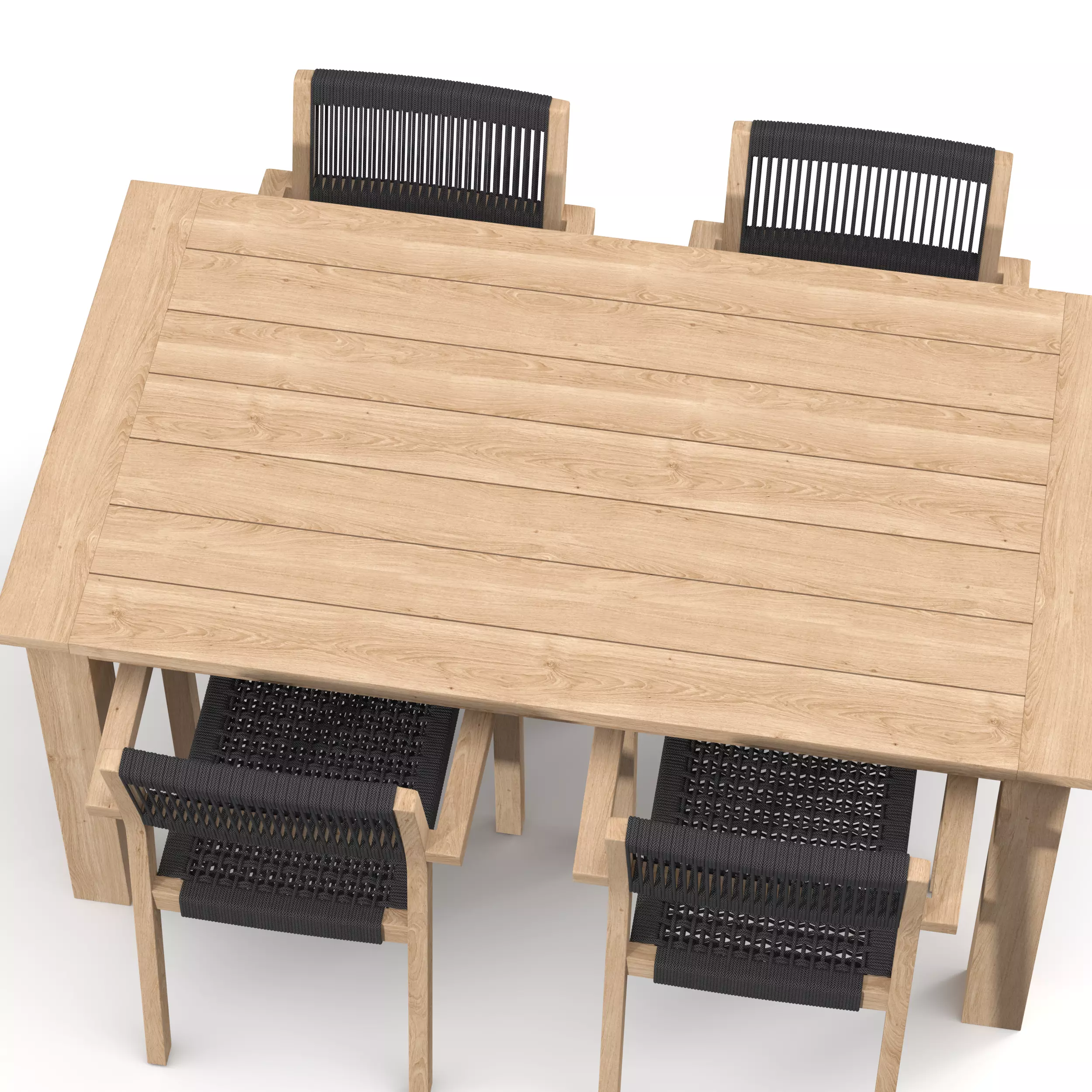 Dining table with 4 seater 3D model_0
