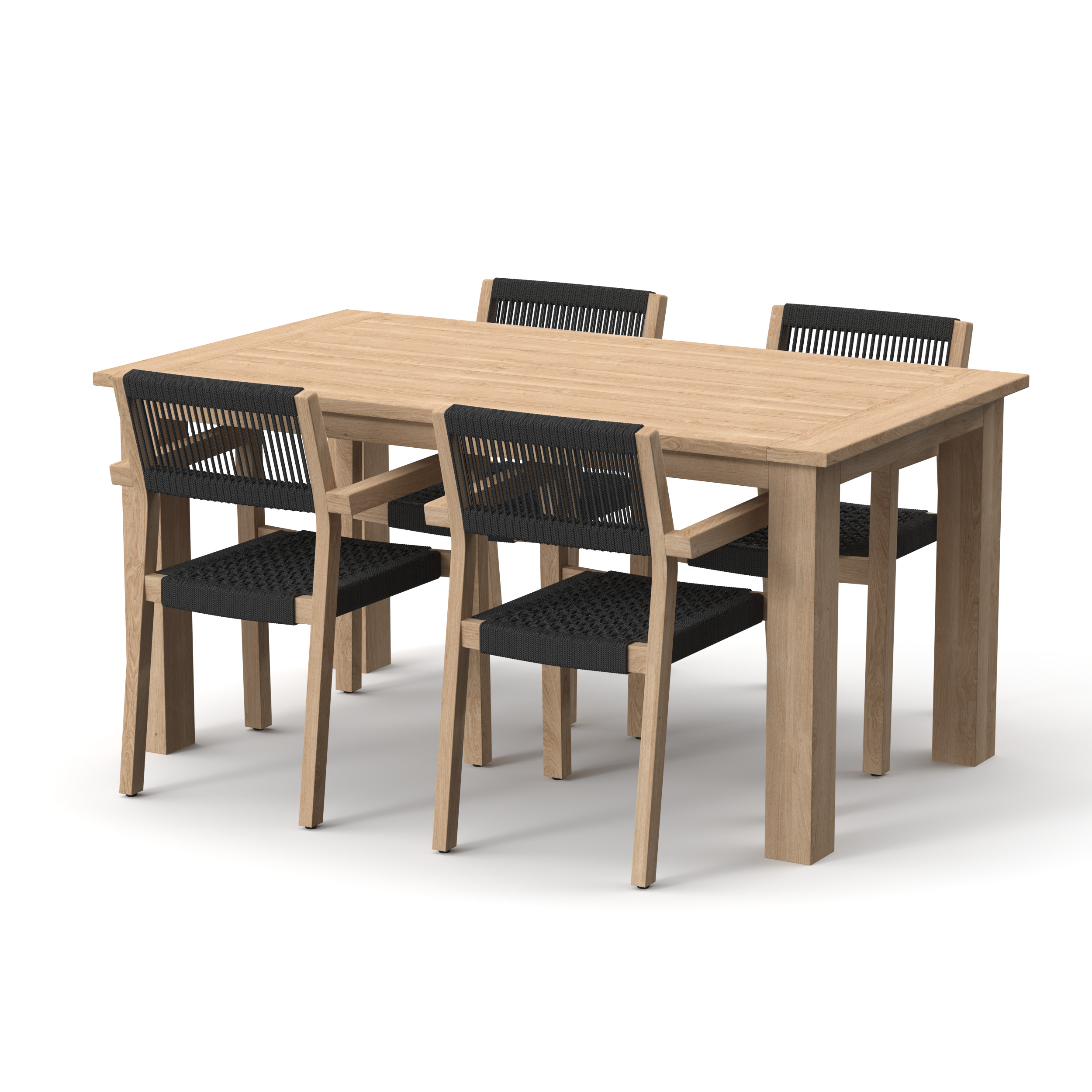 Dining table with 4 seater 3D model_3