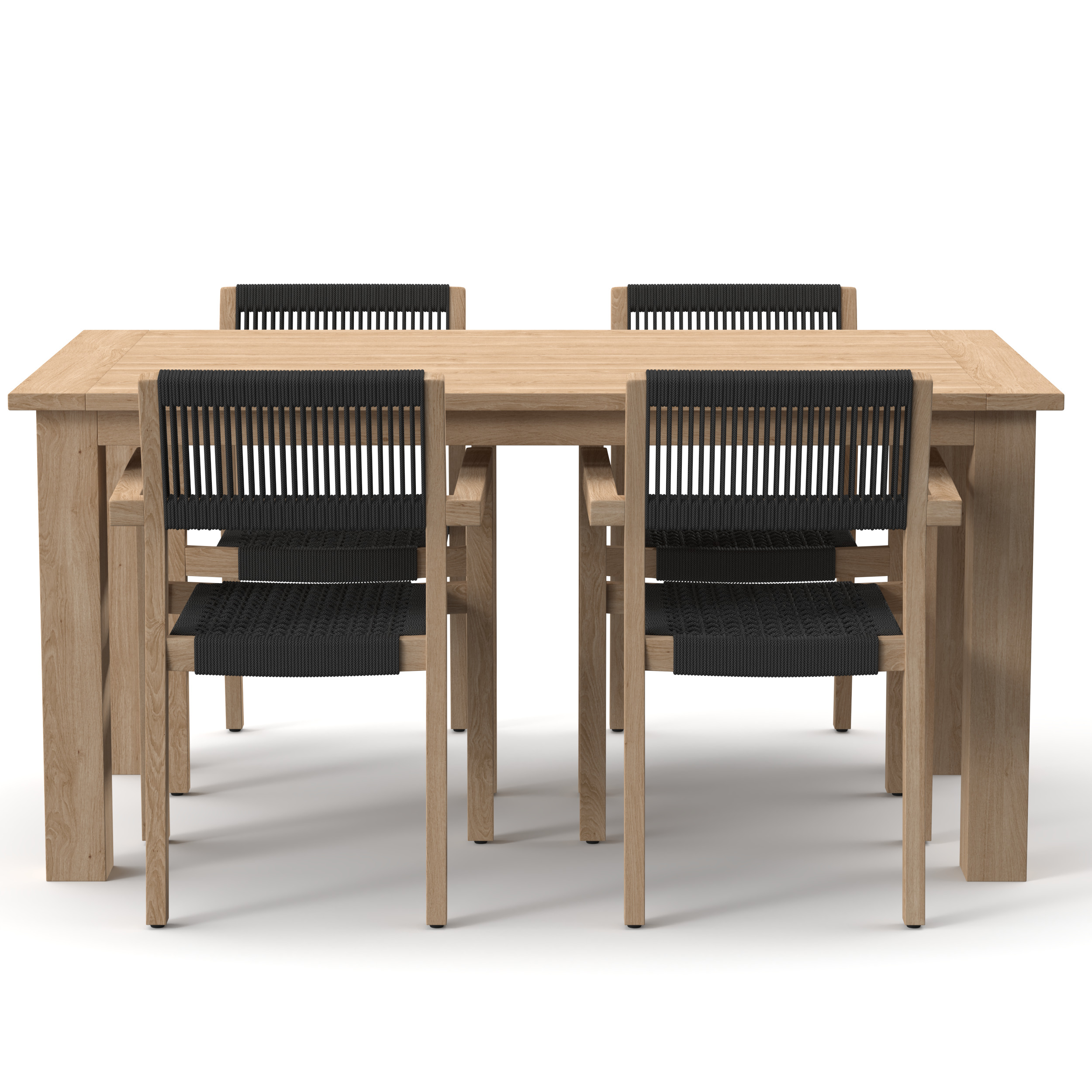 Dining table with 4 seater 3D model_5