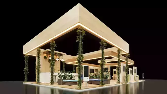 Exhibition Stand - 19m x 10m 3D model - 190m 3D model  3D model