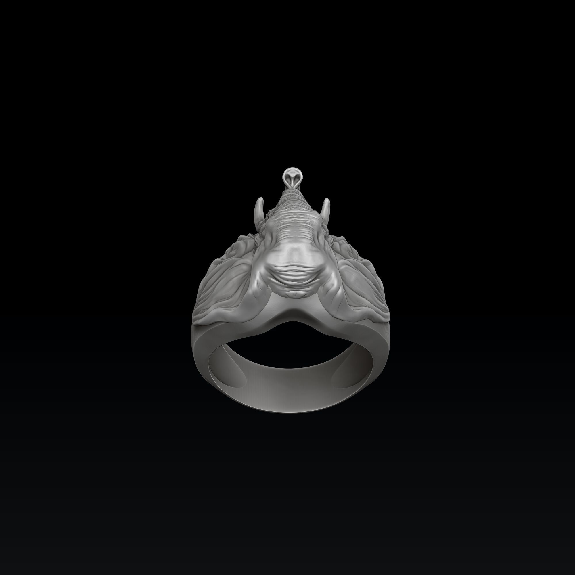 Elephant Head Ring 3D print model_6