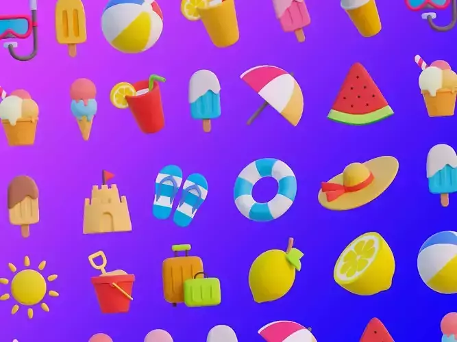 Summer 3D Icon Pack 3D model
