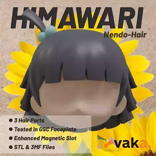 Himawari Short Layered Hair for Nendoroid STL 3D Print Files