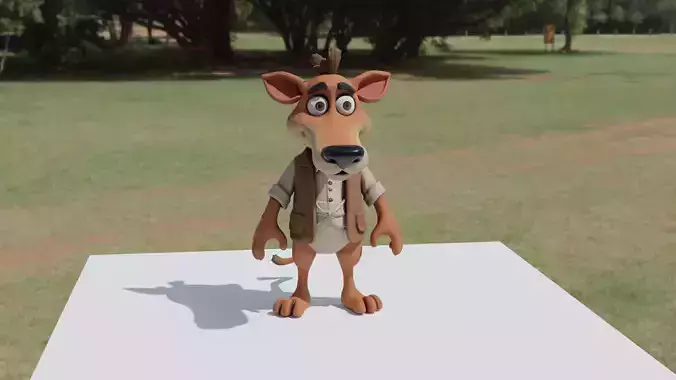 Cute Kangaroo 3D Model Low-poly 3D model