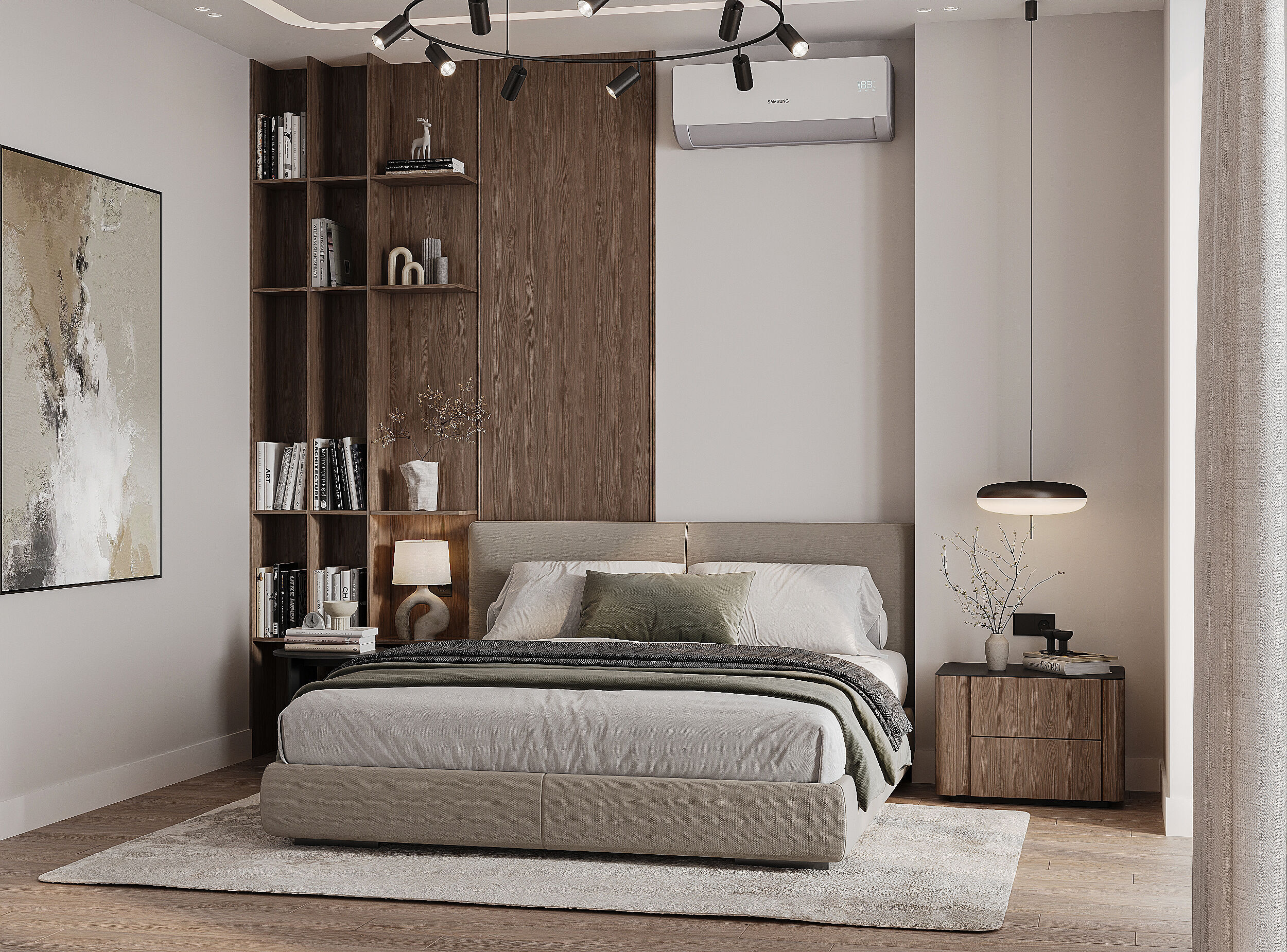 Modern bedroom scene  3D model_6