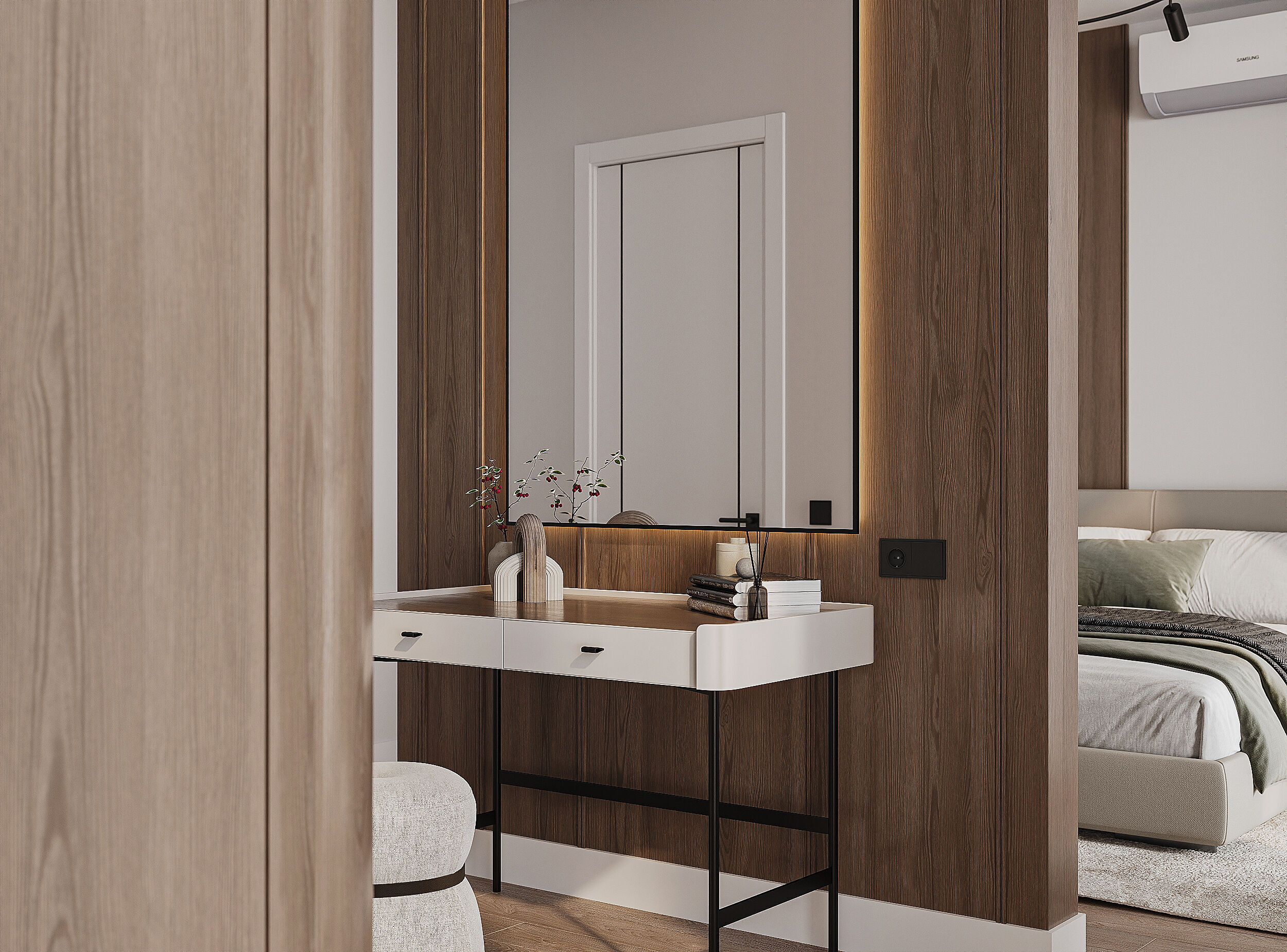 Modern bedroom scene  3D model_10