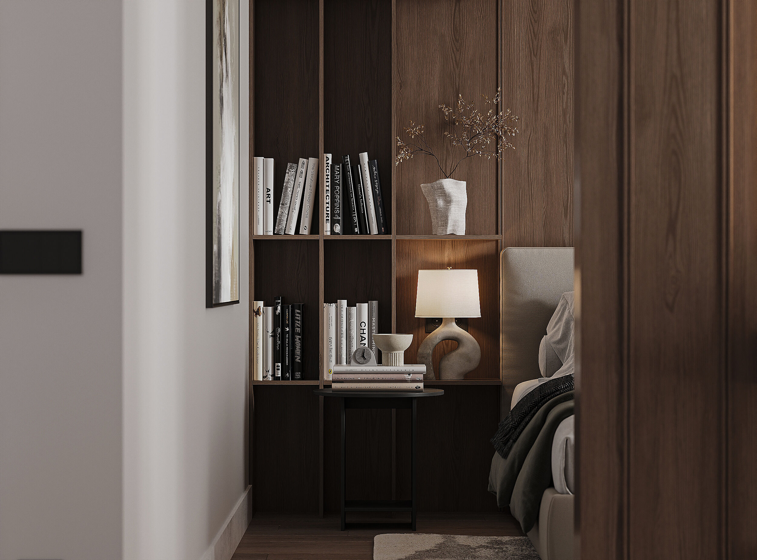 Modern bedroom scene  3D model_3