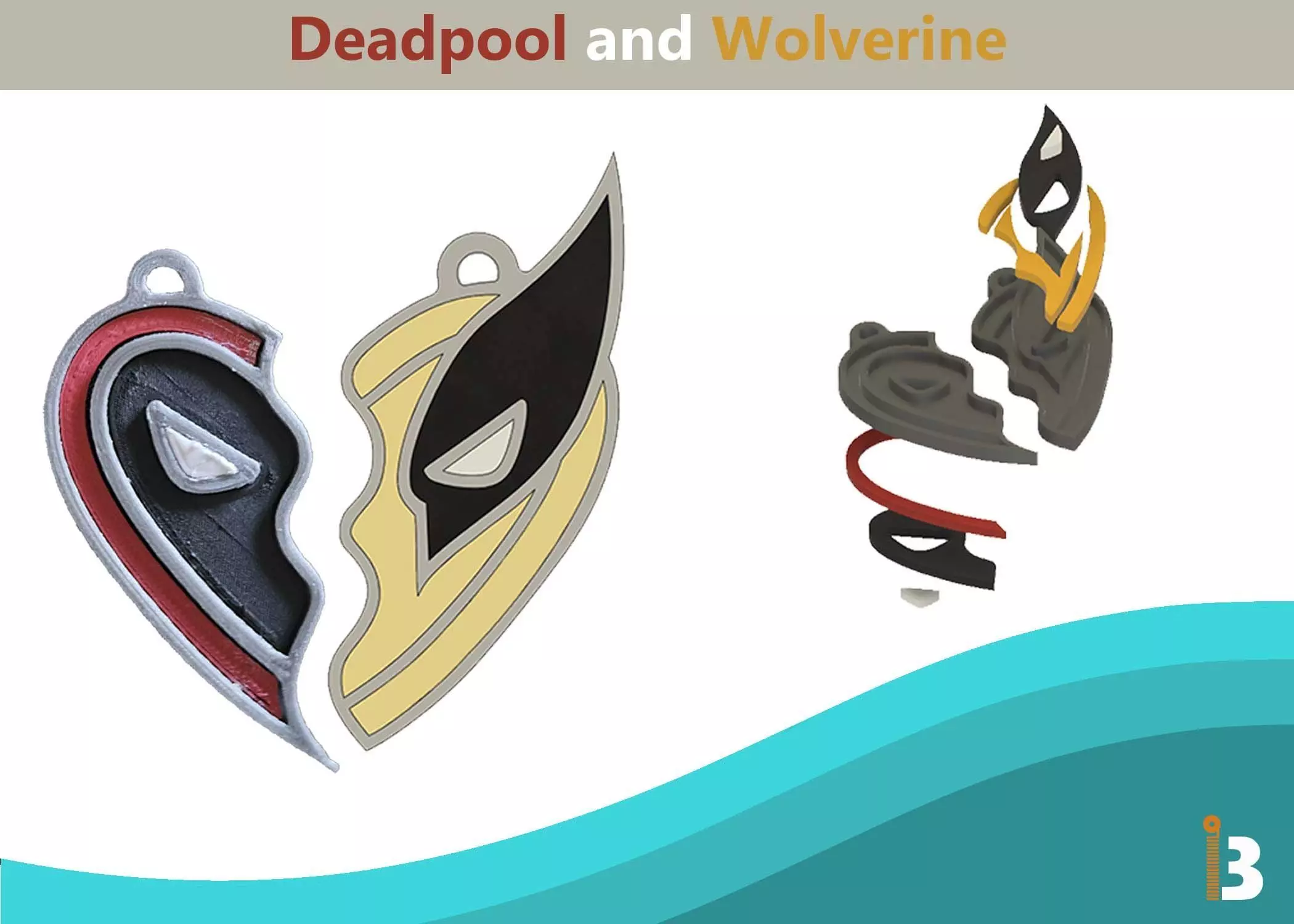 DEADPOOL AND WOLVERINE KEYCHAIN 3D print model