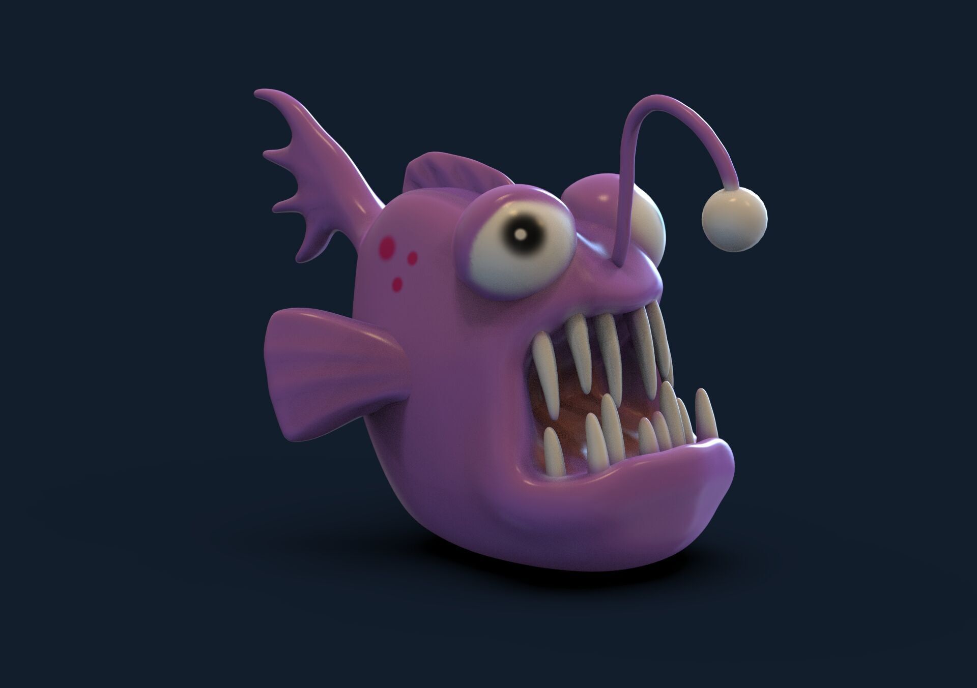Evil Fish Toon Low-poly 3D model_3