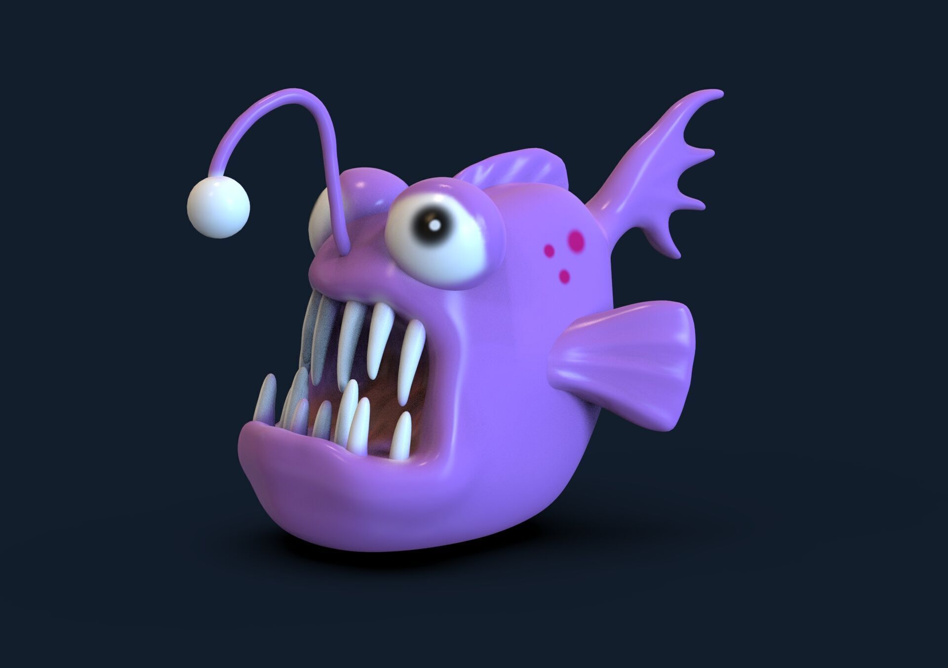 Evil Fish Toon Low-poly 3D model_2