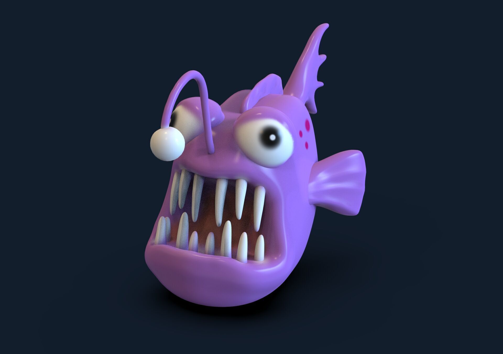 Evil Fish Toon Low-poly 3D model_4