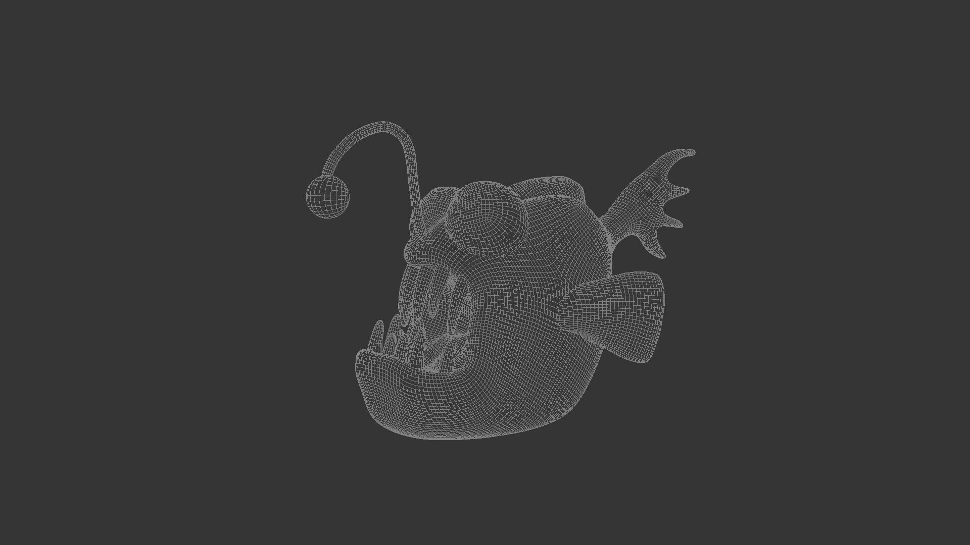 Evil Fish Toon Low-poly 3D model_5