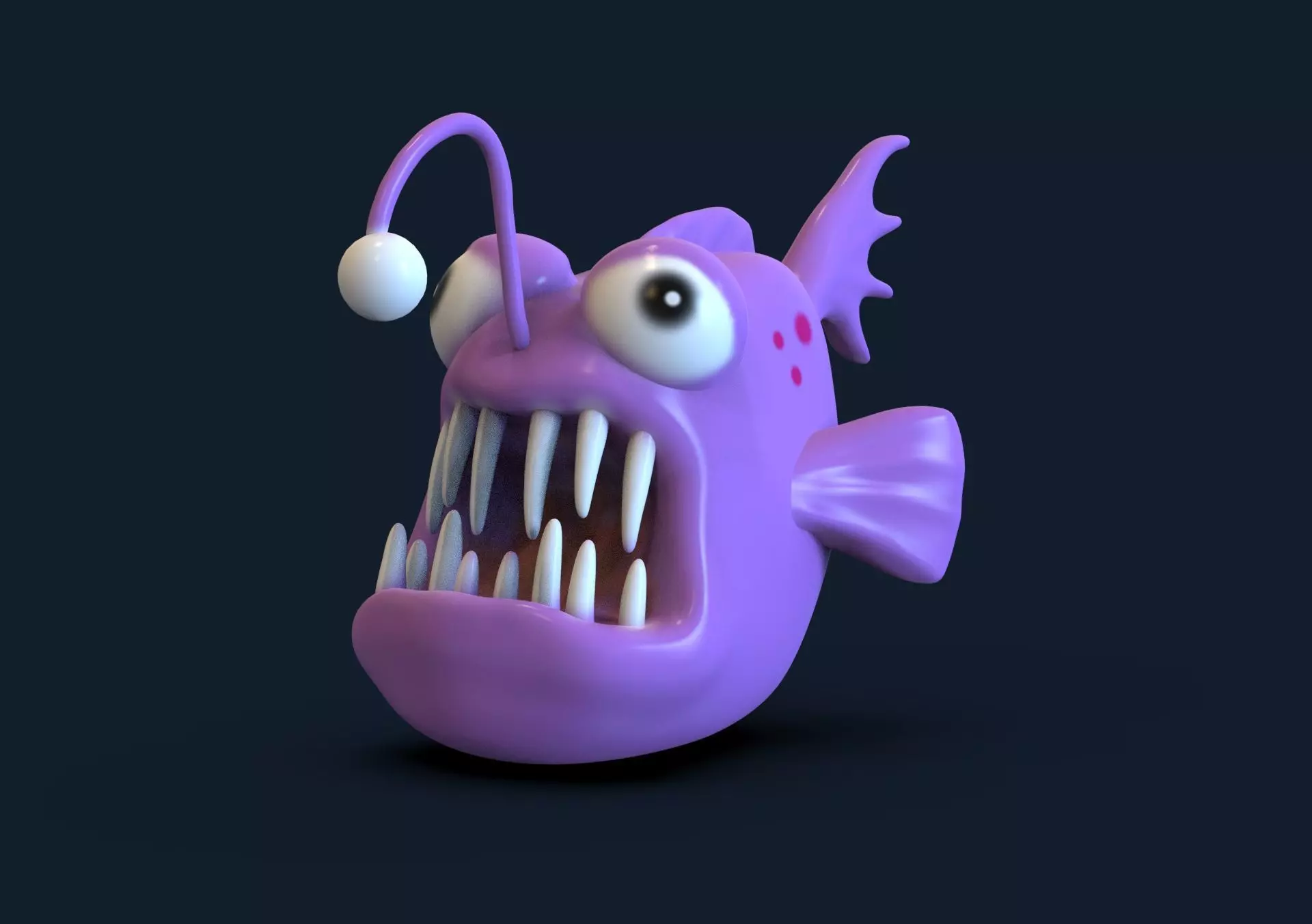 Evil Fish Toon Low-poly 3D model_0