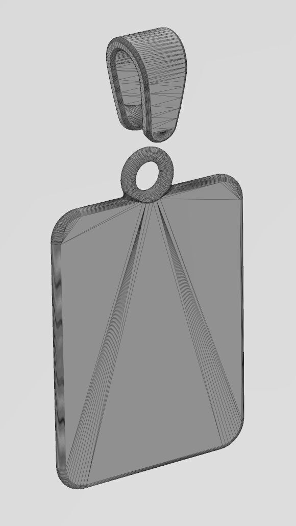 H letter initial NBA font faceted sunrays pendant charm 3D print model_14