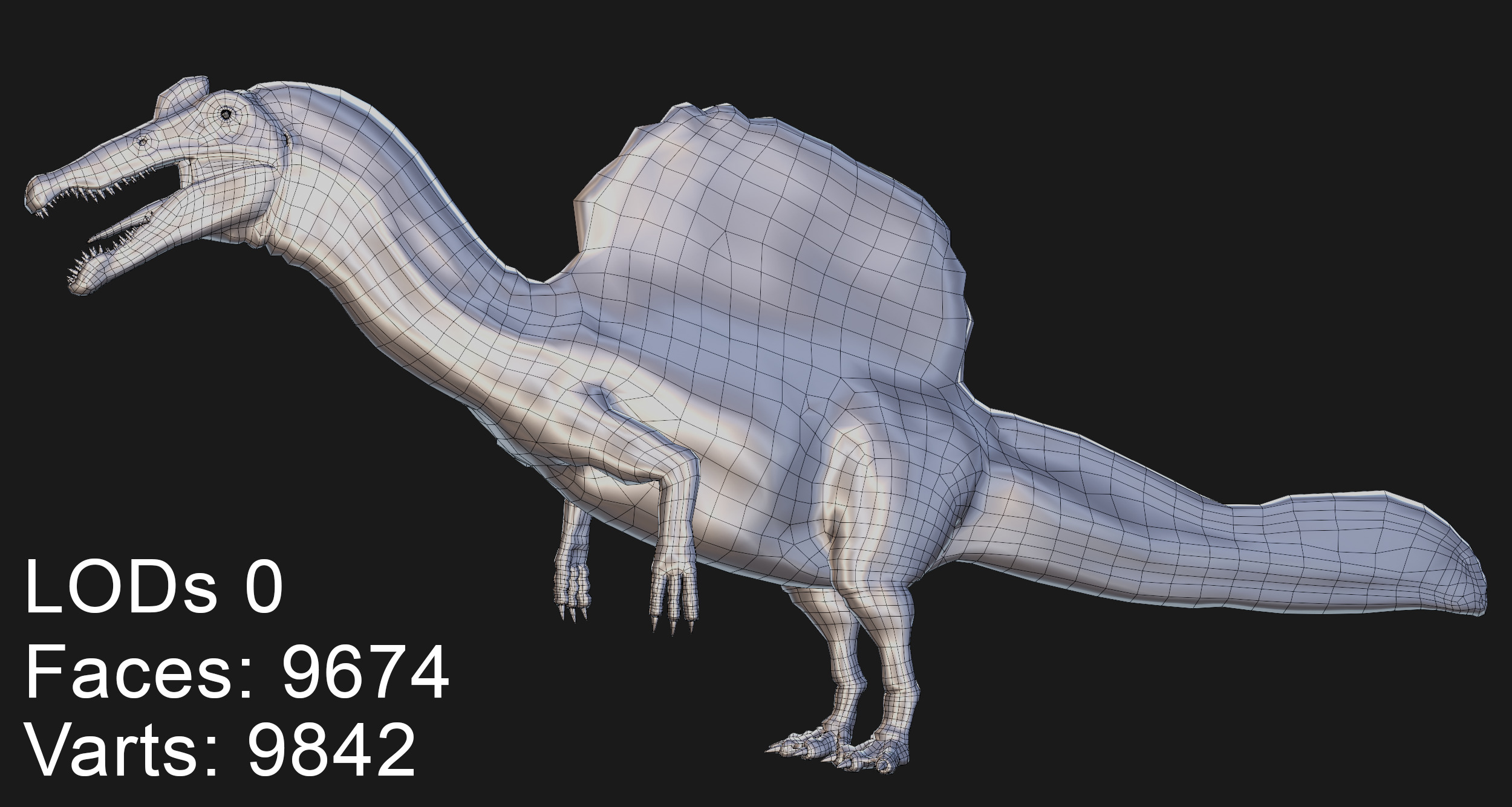 Spinosaurus Low-poly 3D model_13