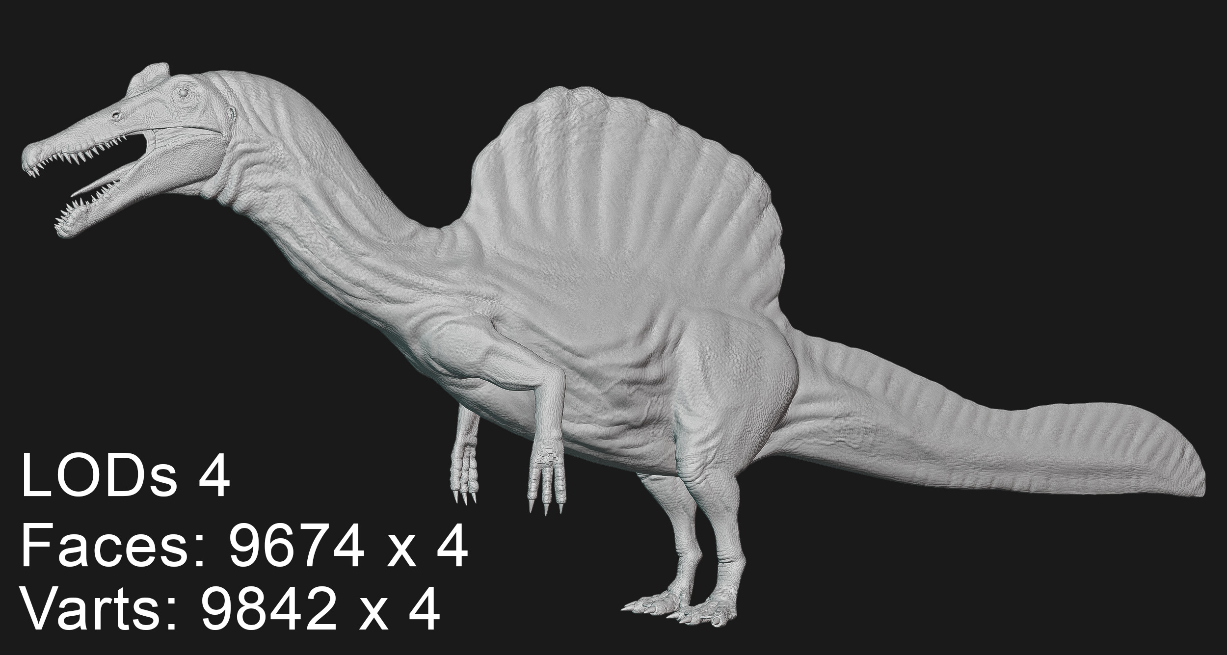 Spinosaurus Low-poly 3D model_17