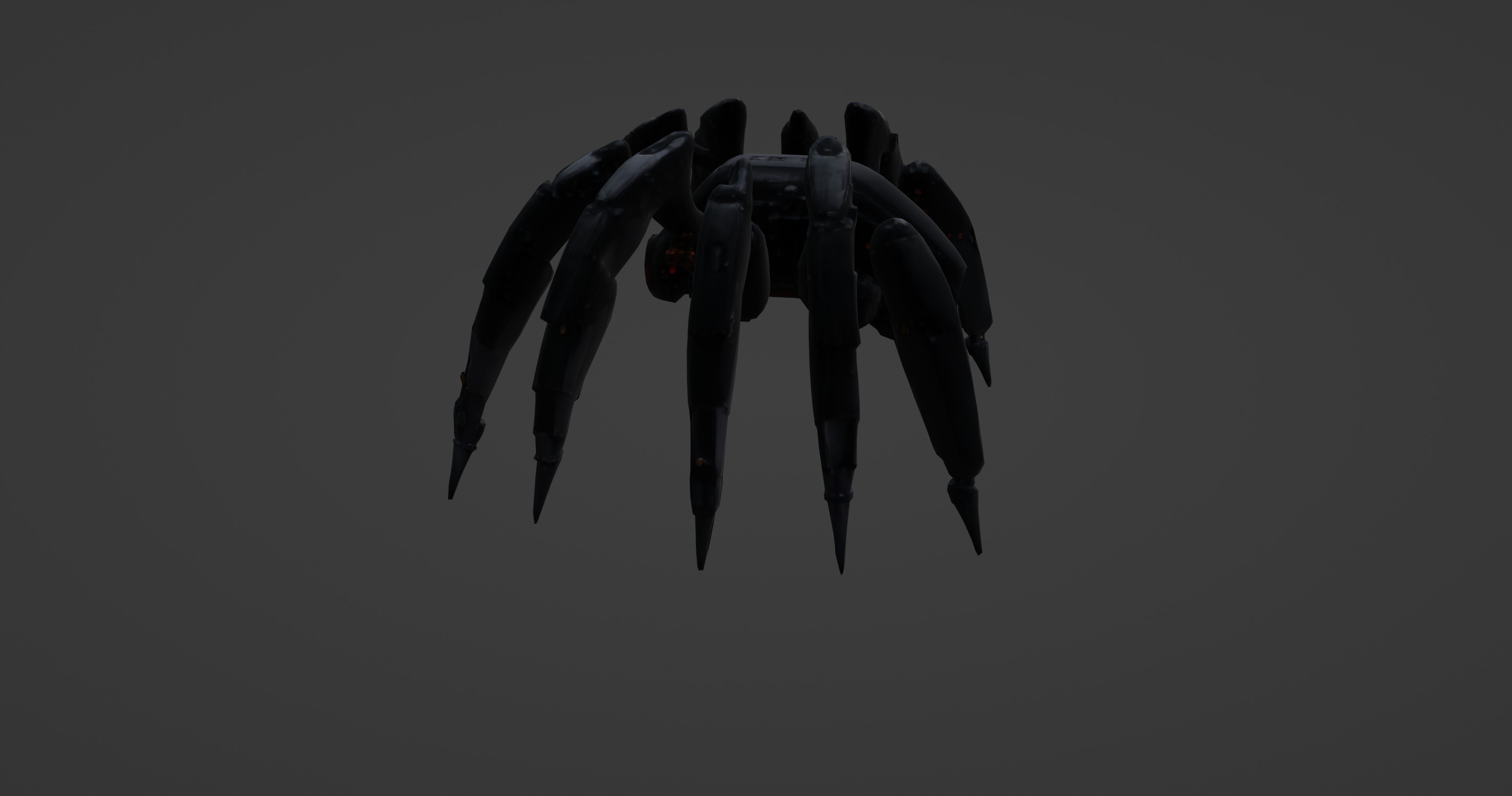Futuristic Mechanical Spider Robot  3D model_4