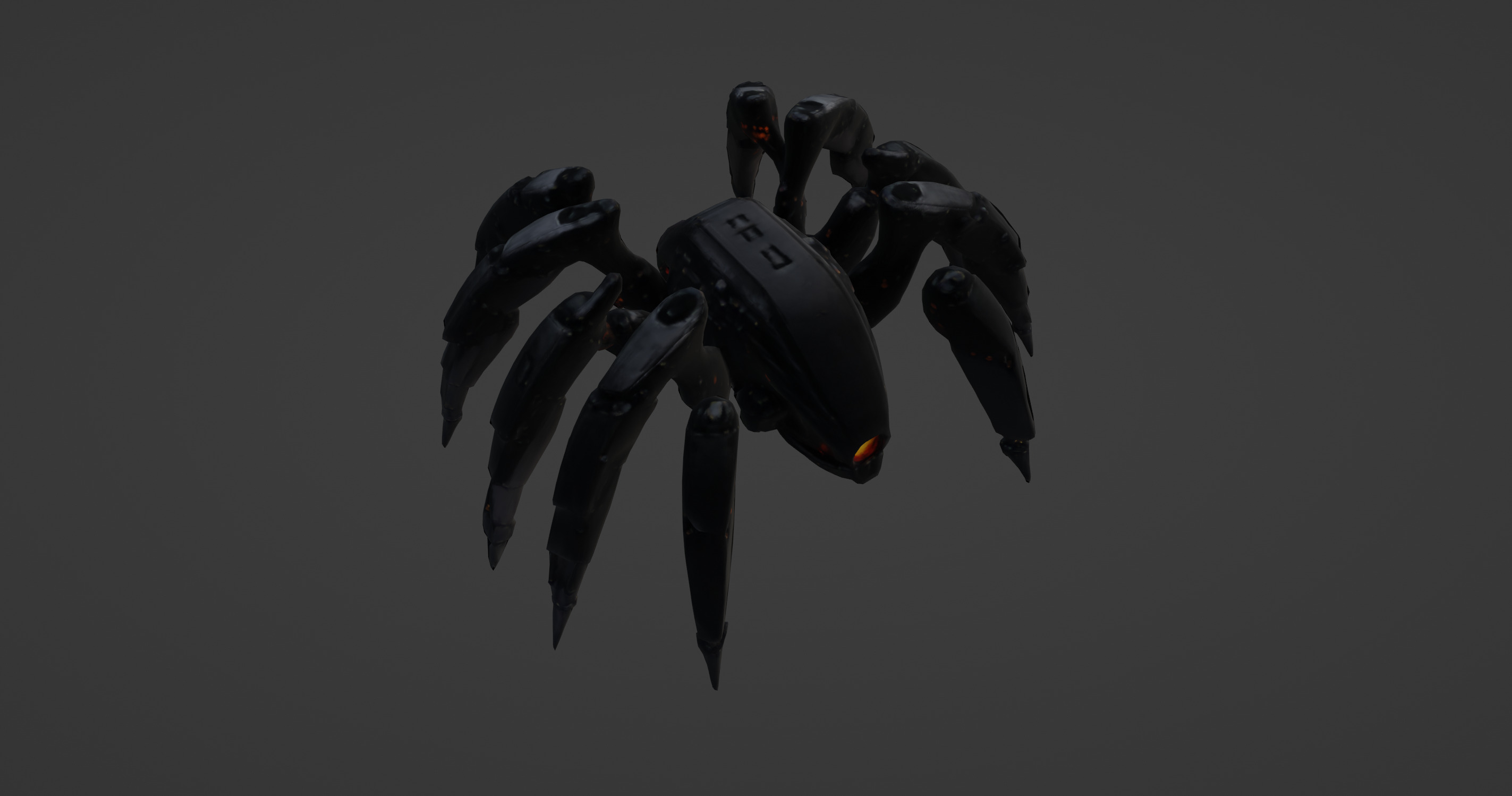 Futuristic Mechanical Spider Robot  3D model_2