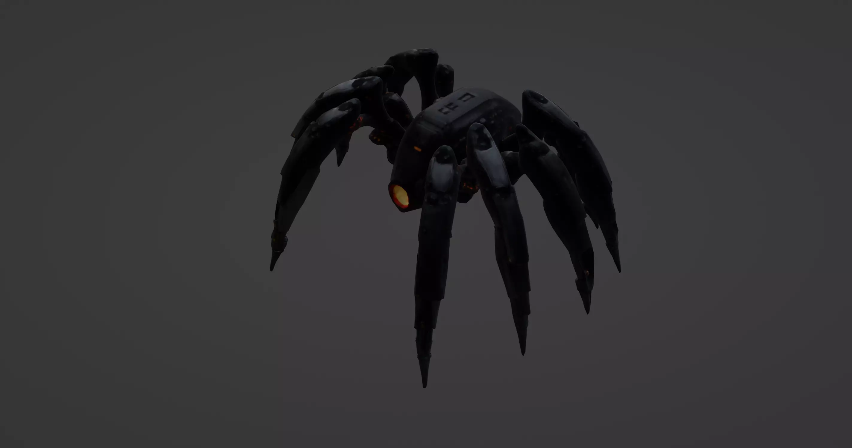 Futuristic Mechanical Spider Robot  3D model_0