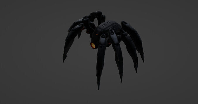 Futuristic Mechanical Spider Robot  3D model