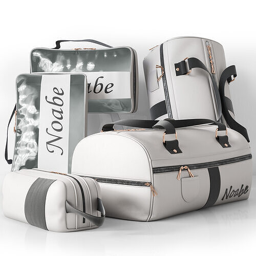 Collection of bags and backpacks for travel 3D model