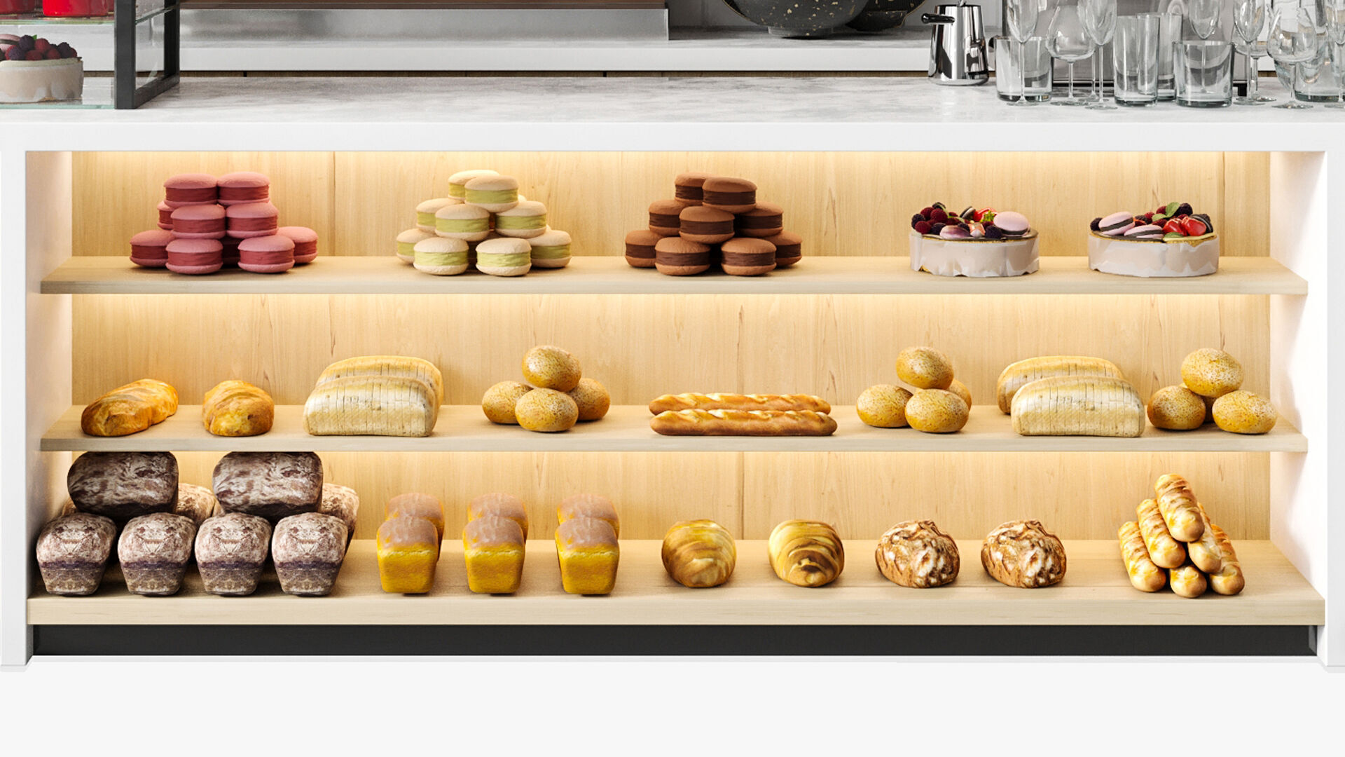 Design of a coffee shop in a shopping mall 3D model_5