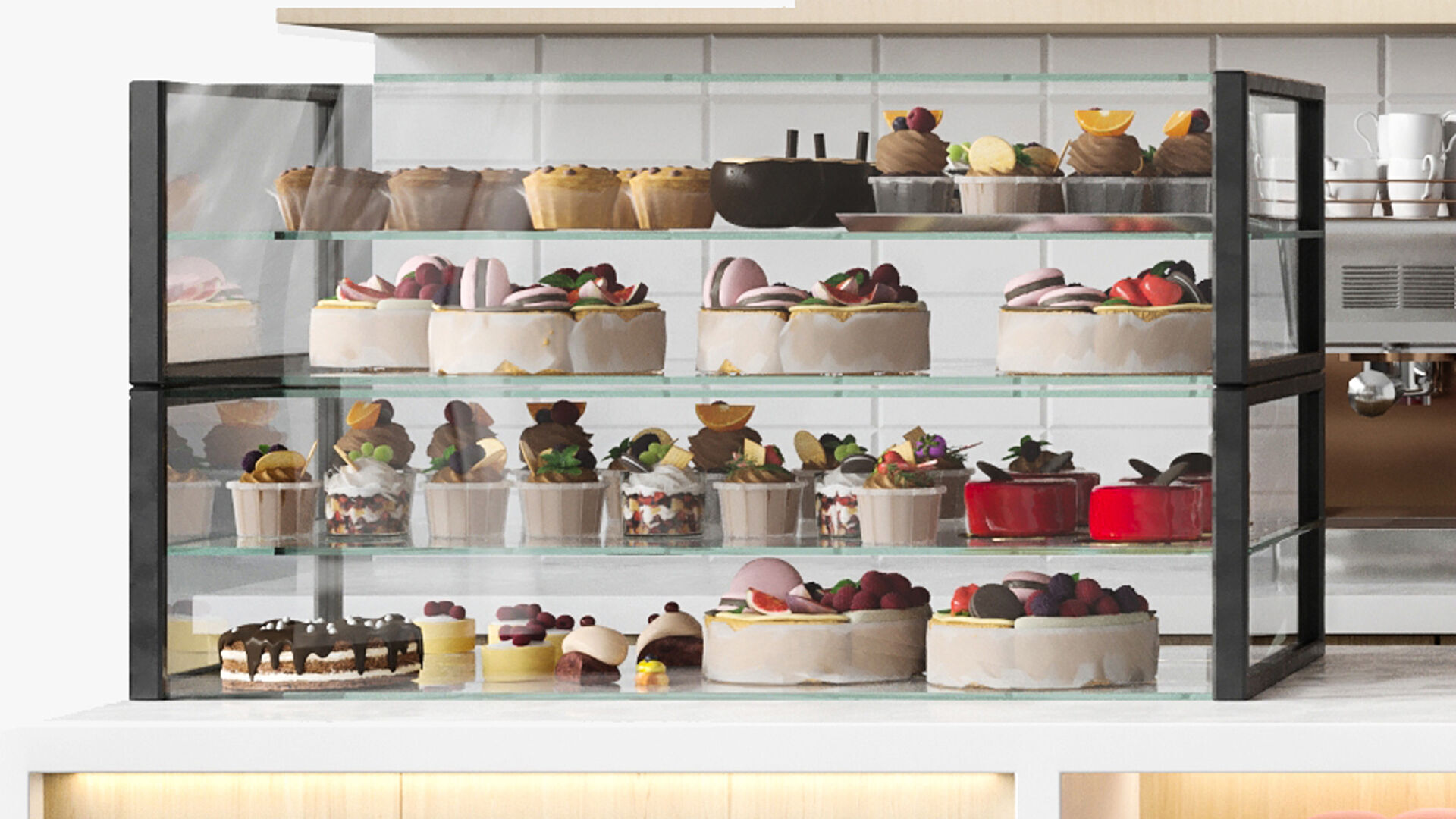 Design of a coffee shop in a shopping mall 3D model_2