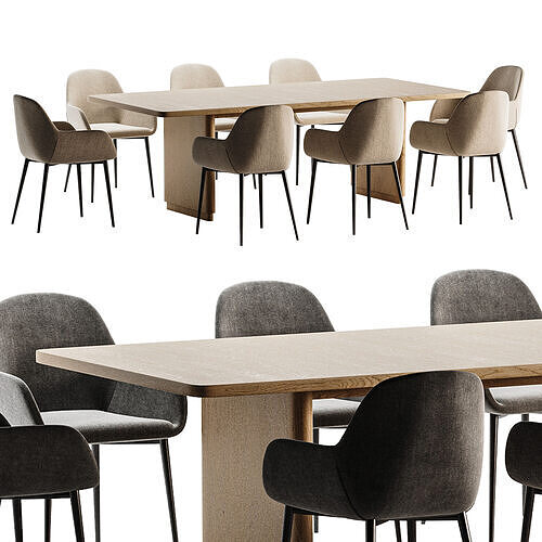 Lynton chair rina table 3D model