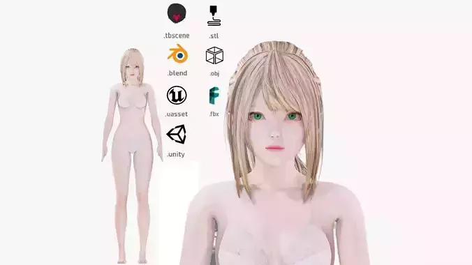 Lingerie clothes 0001 - UE5 - Unity - Blender - Animated Low-poly 3D model