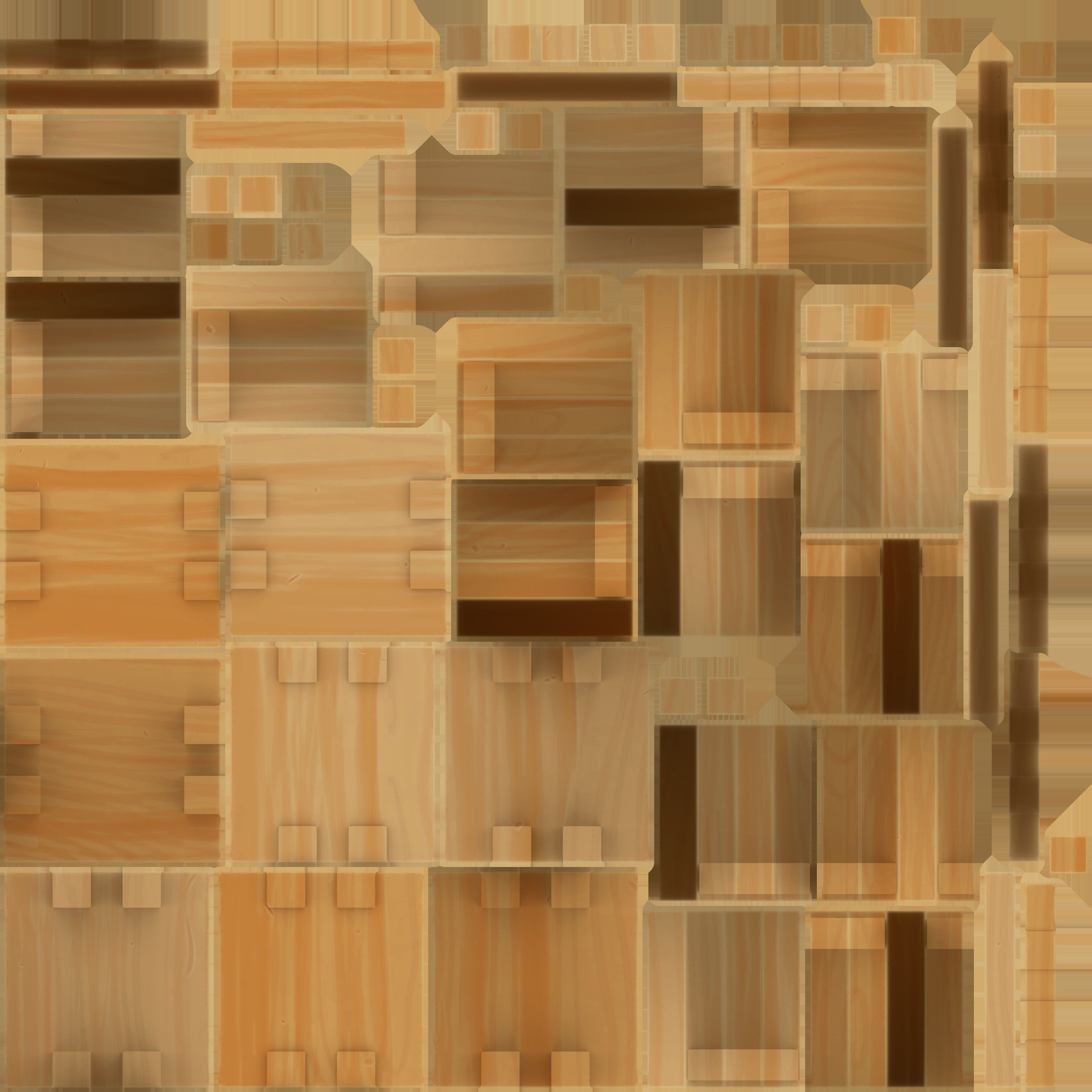 Cartoon tables pallet and box 3D model_10