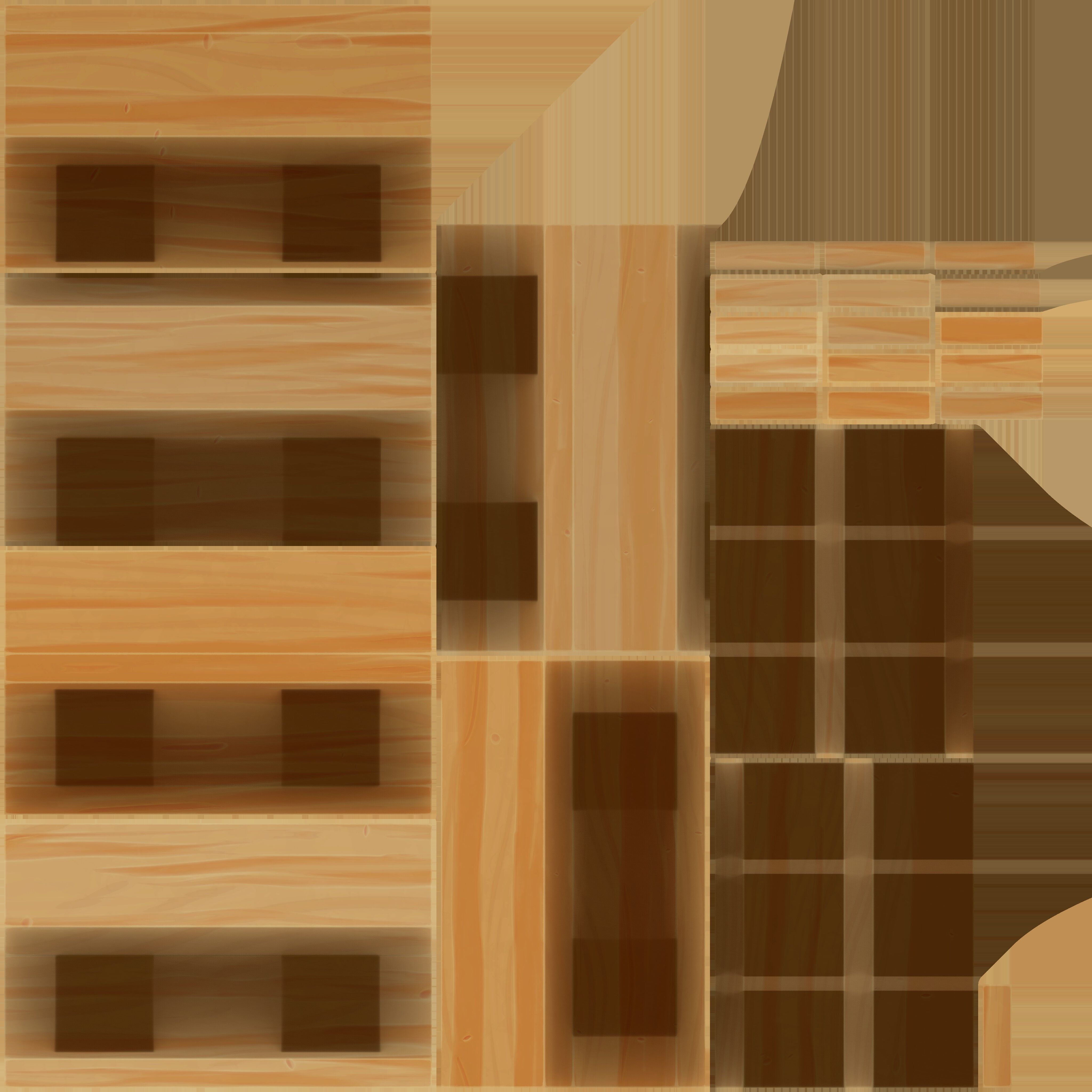 Cartoon tables pallet and box 3D model_8