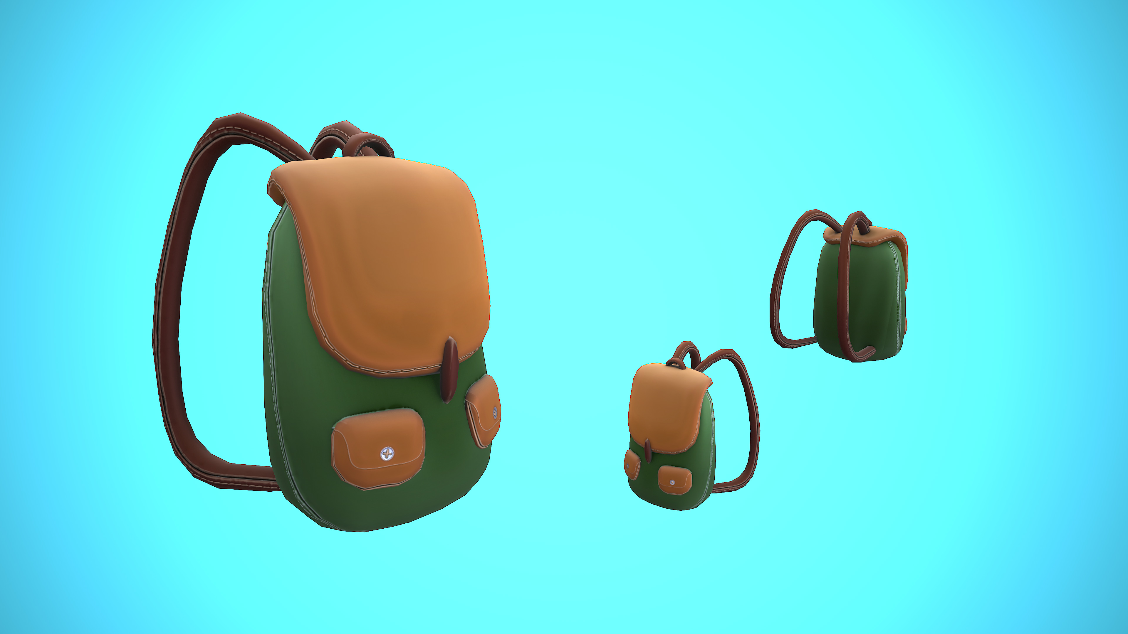 BACKPACK 02 CARTOON STYLIZED Low-poly 3D model_3
