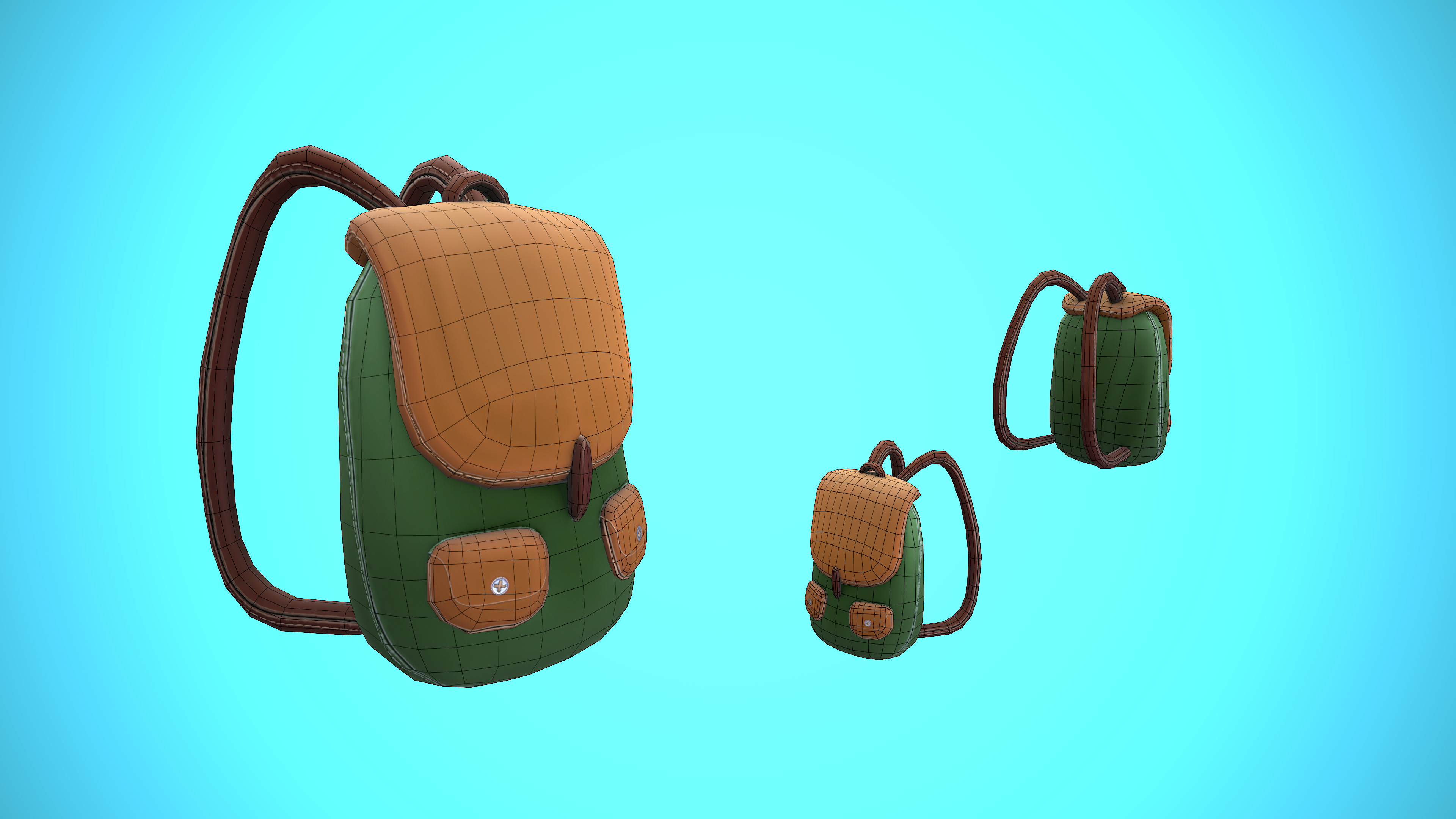 BACKPACK 02 CARTOON STYLIZED Low-poly 3D model_4