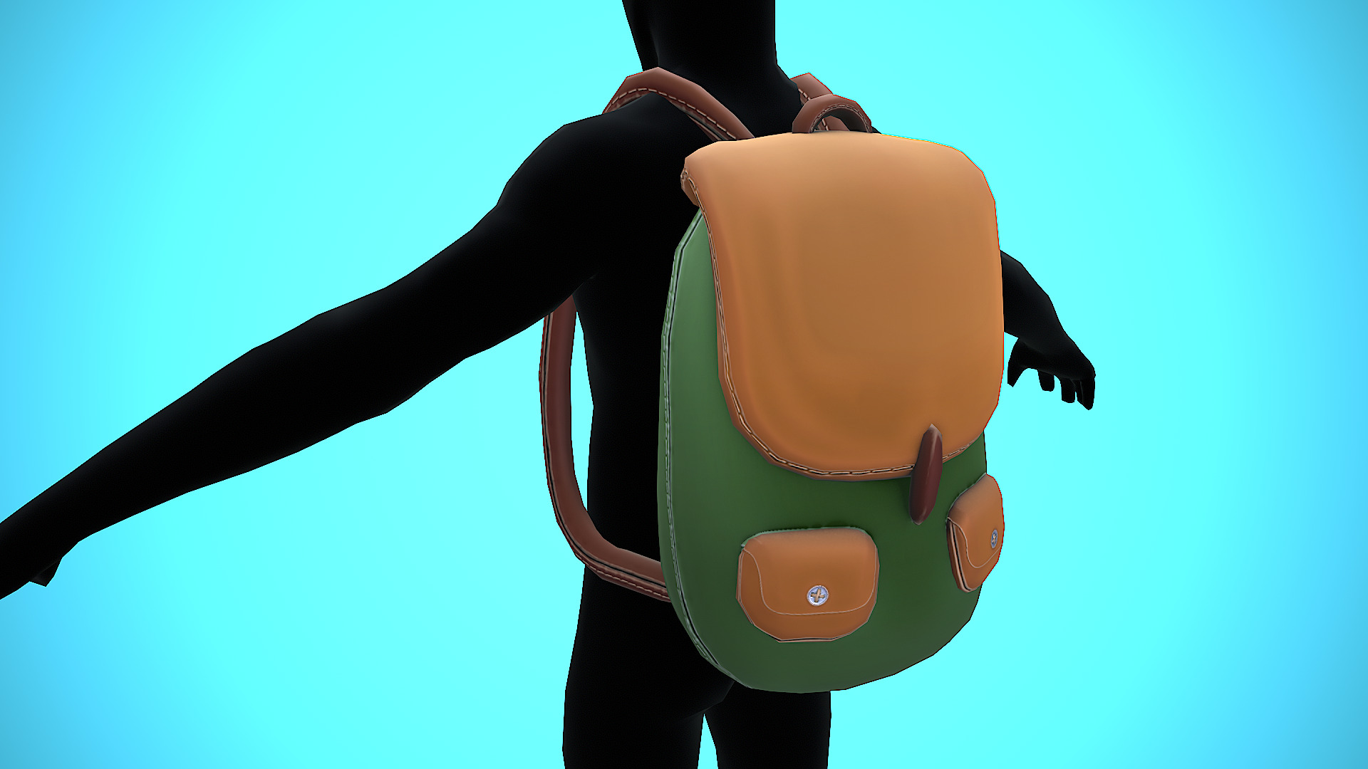 BACKPACK 02 CARTOON STYLIZED Low-poly 3D model_5