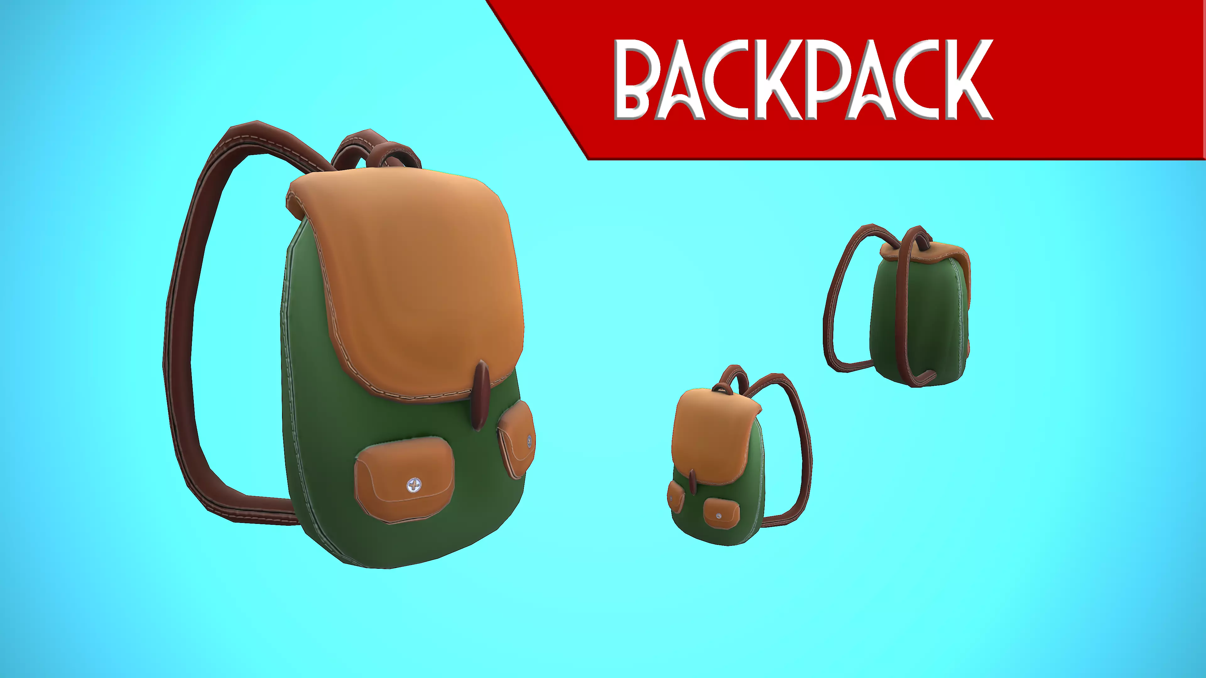 BACKPACK 02 CARTOON STYLIZED Low-poly 3D model_0