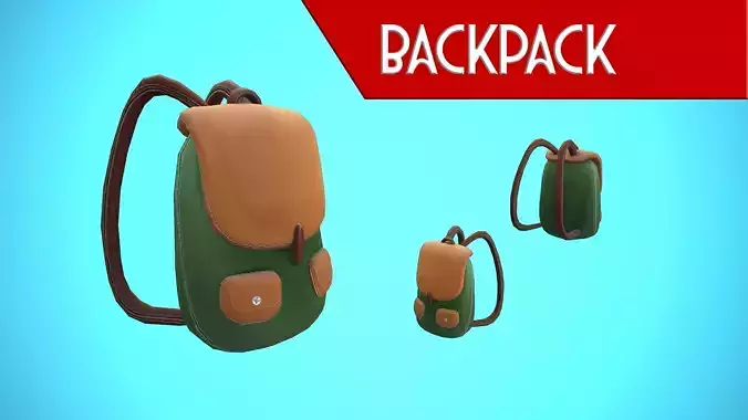 BACKPACK 02 CARTOON STYLIZED Low-poly 3D model