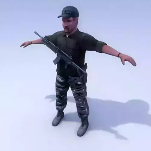 Police Militia SWAT Trooper Low-poly 3D model