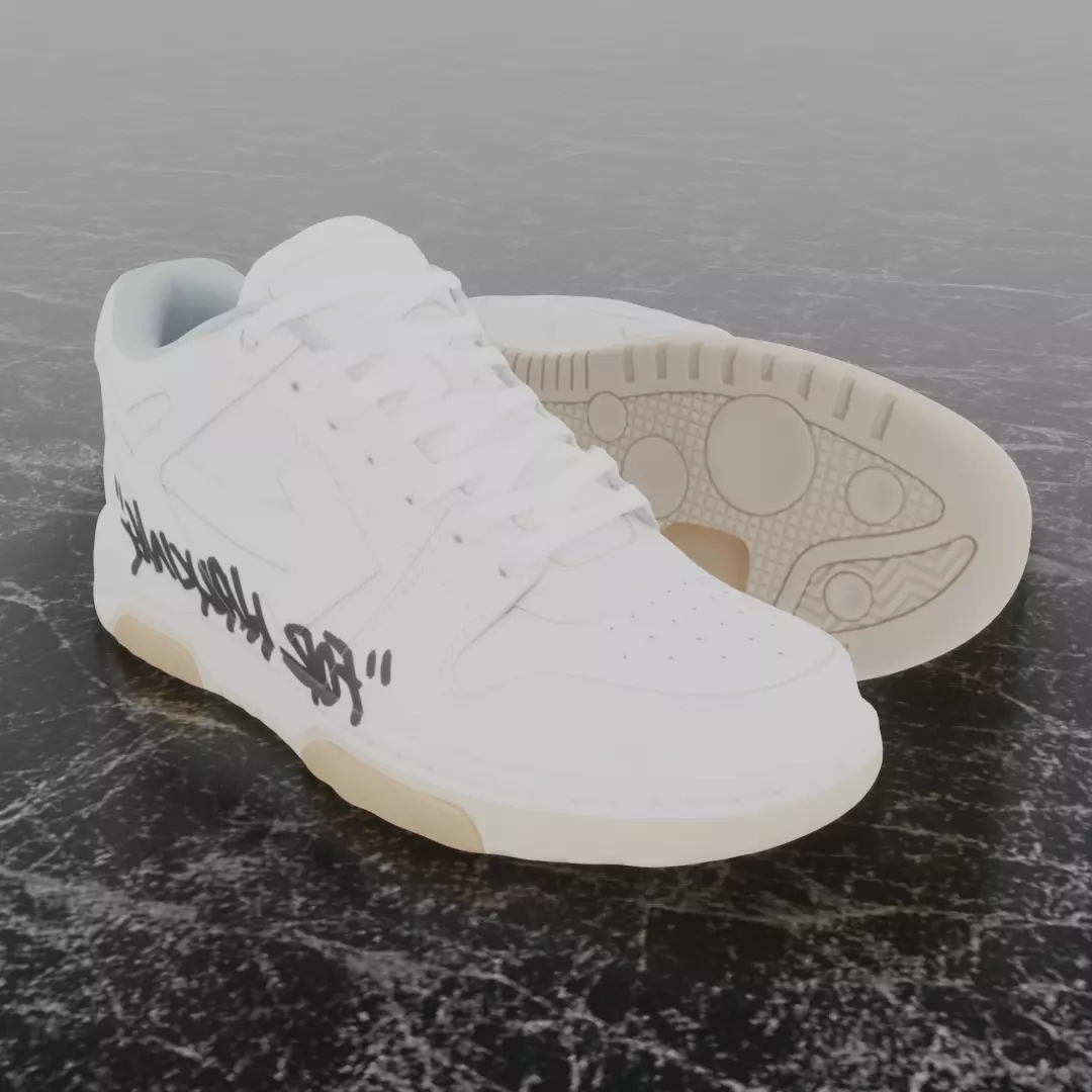 OFF WHITE OUT OF OFFICE 3D SHOES Low-poly 3D model