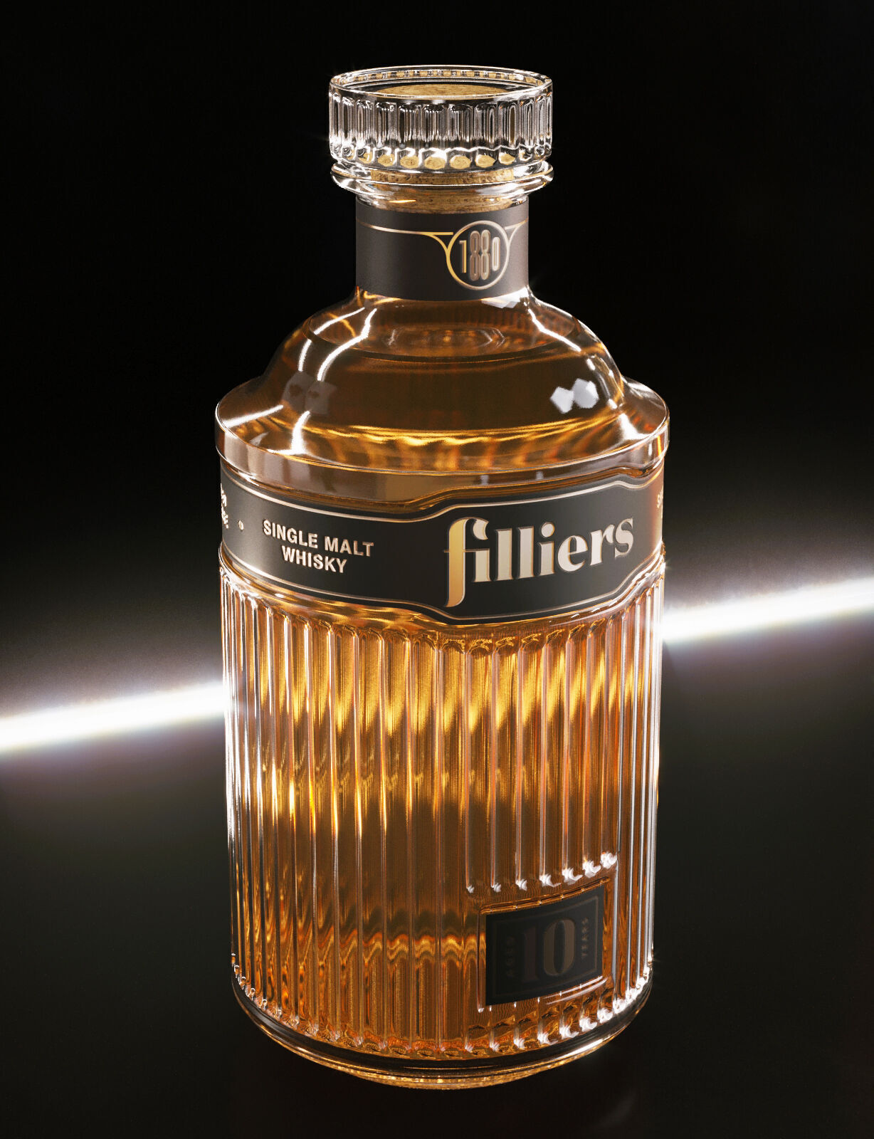 Filliers Bottle Alcohol Whiskey 3D model_2
